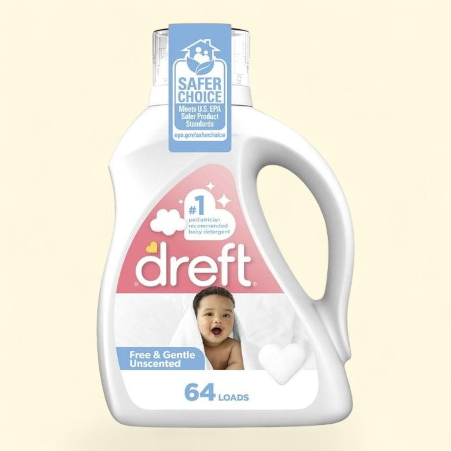 Dreft Baby Free & Gentle Liquid Laundry Detergent, 92 fl oz