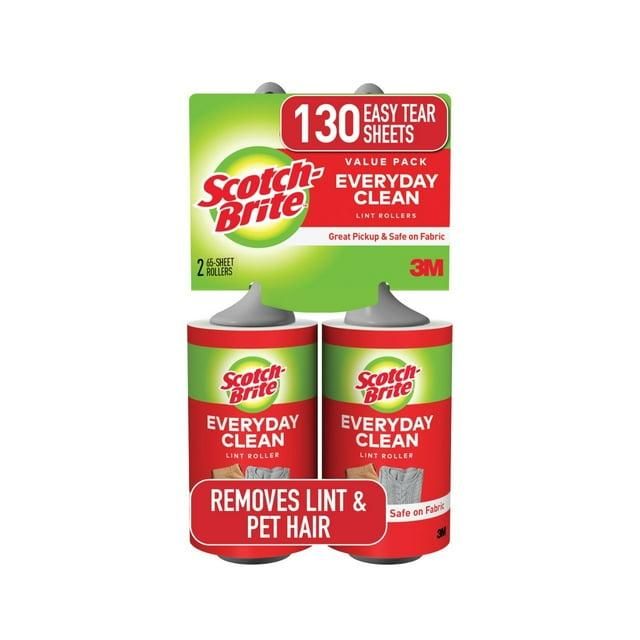 Scotch-Brite Lint Roller, 65 Sheets per Roller, 2 Count