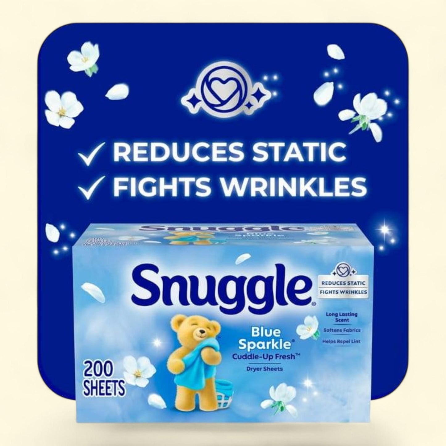 Snuggle Fabric Softener Sheets, Blue Sparkle, 200 Count