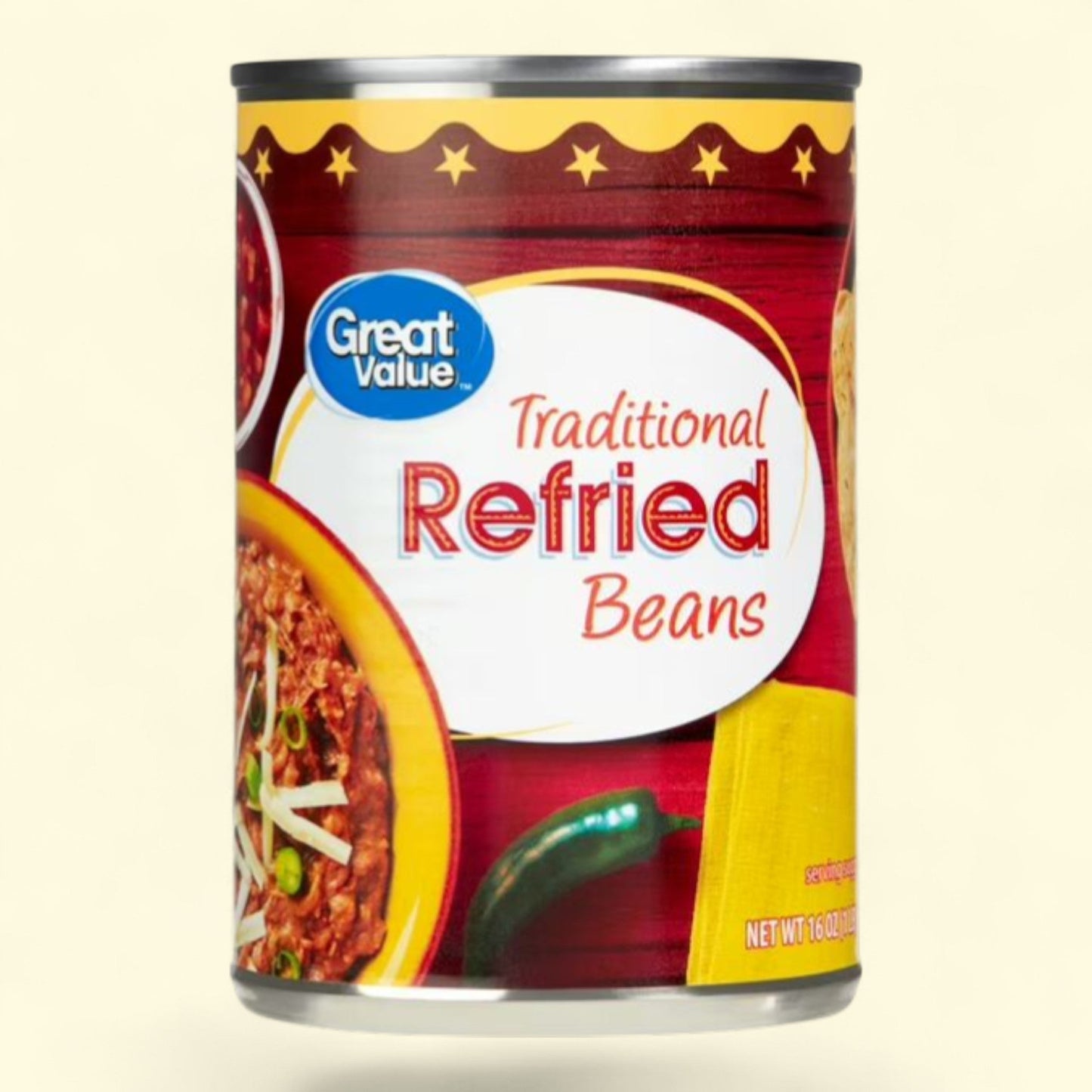 Great Value Refried Beans, 16 oz — authentic US product shipped worldwide by Treatspree