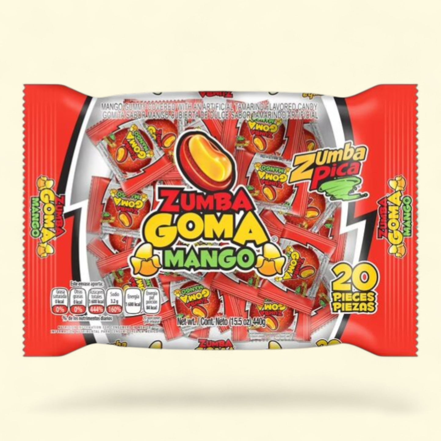 Zumba Pica Goma Mix Gummy Candy, 20 Count