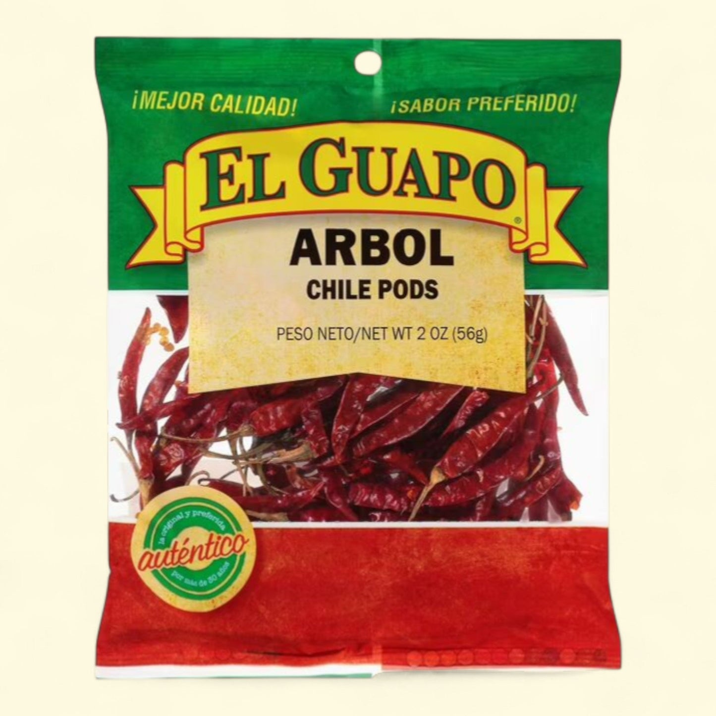El Guapo Whole Arbol Chili Pods, 2 oz Bag