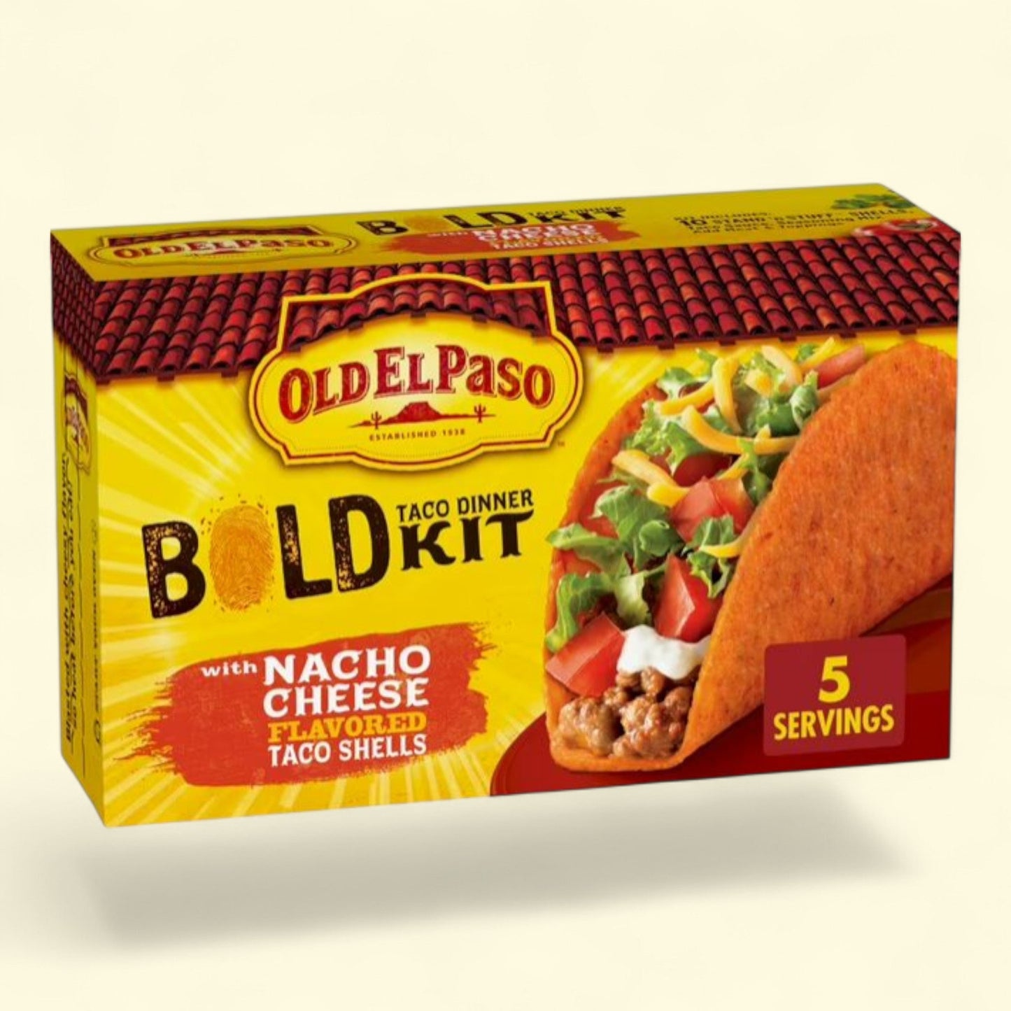 Old El Paso Bold Nacho Cheese Flavored Taco Dinner Kit, 9.5 oz. — authentic US product shipped worldwide by Treatspree