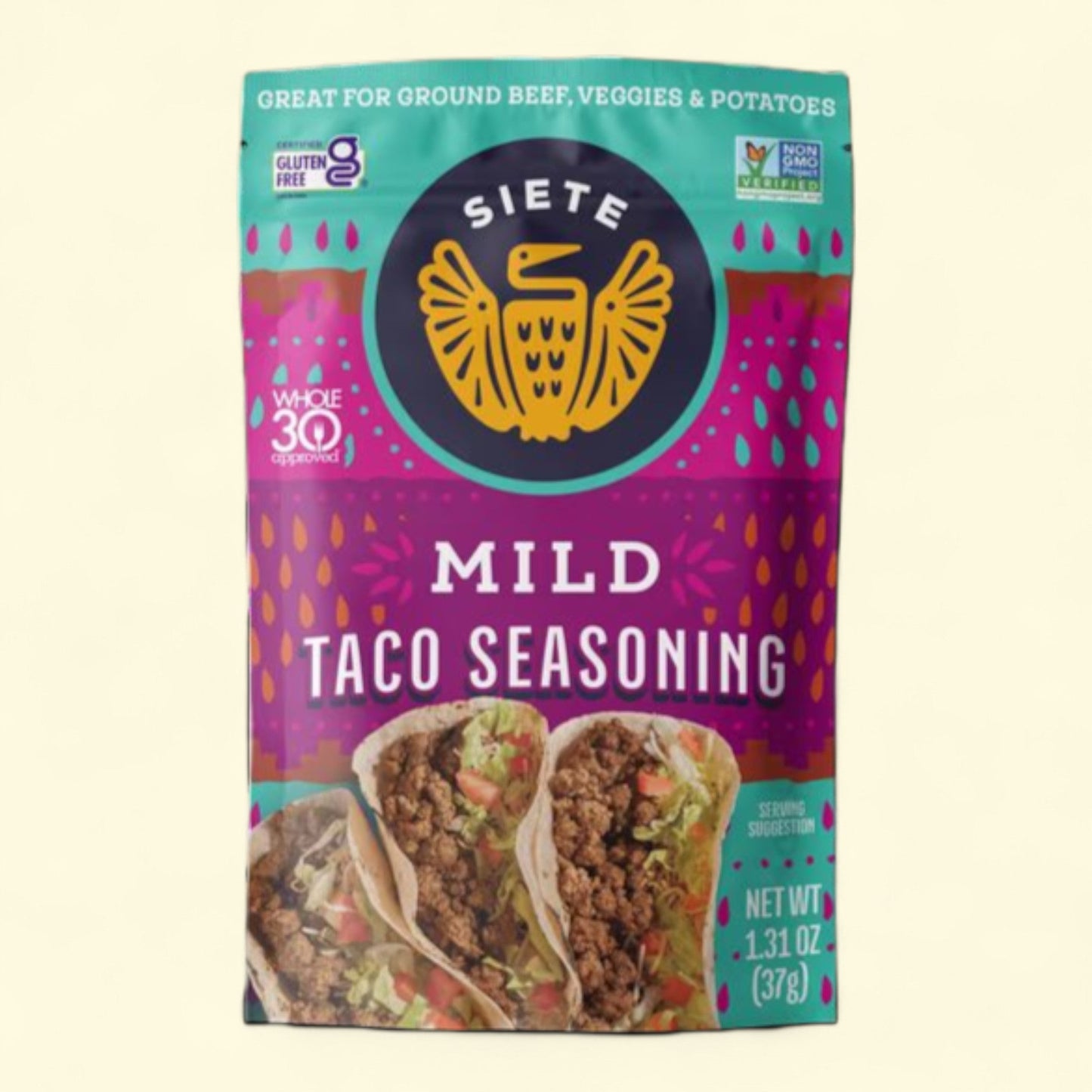 Assaisonnement pour tacos Siete, version douce, 37 g