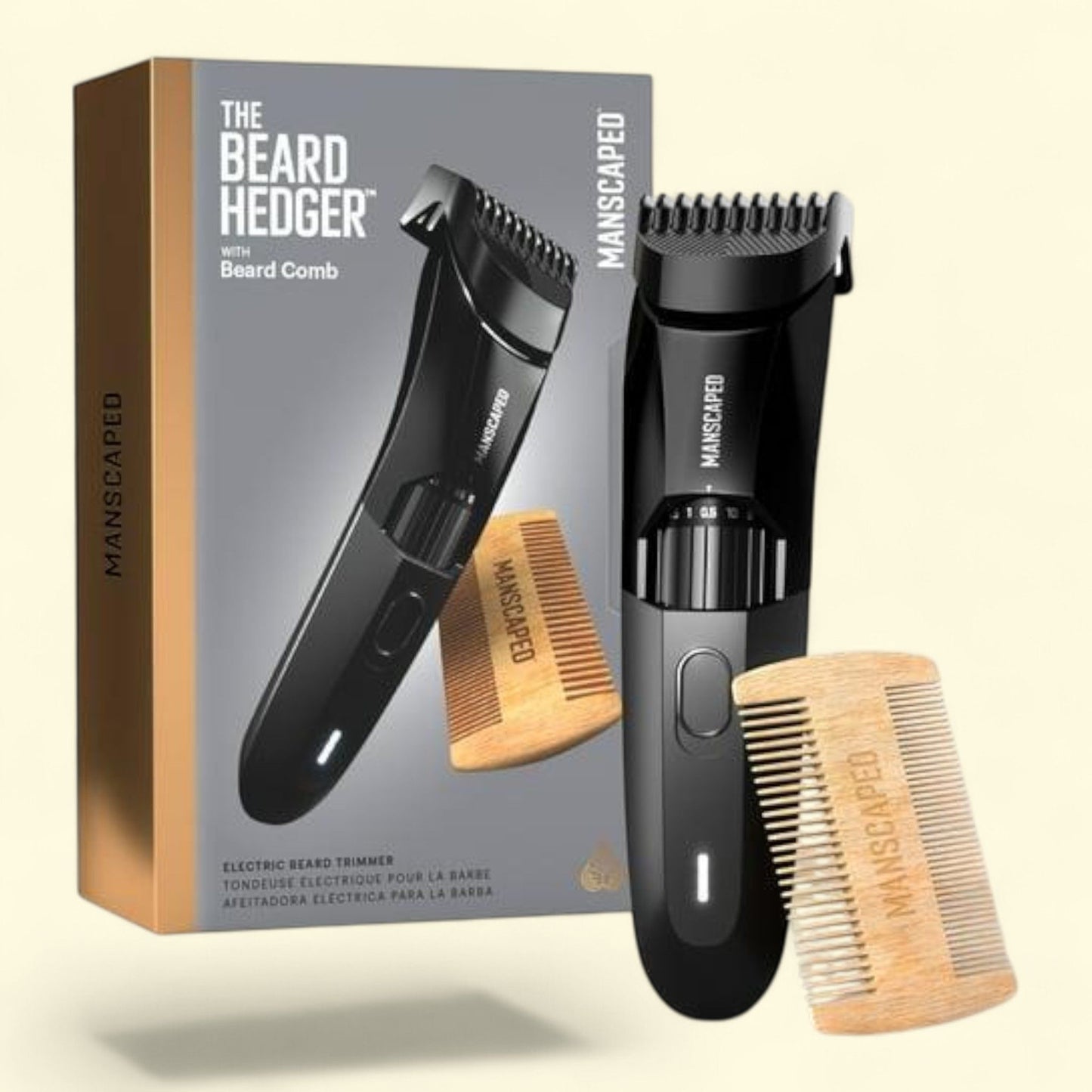 MANSCAPED The Beard Hedger Premium Men's Beard Trimmer, 2-piece set