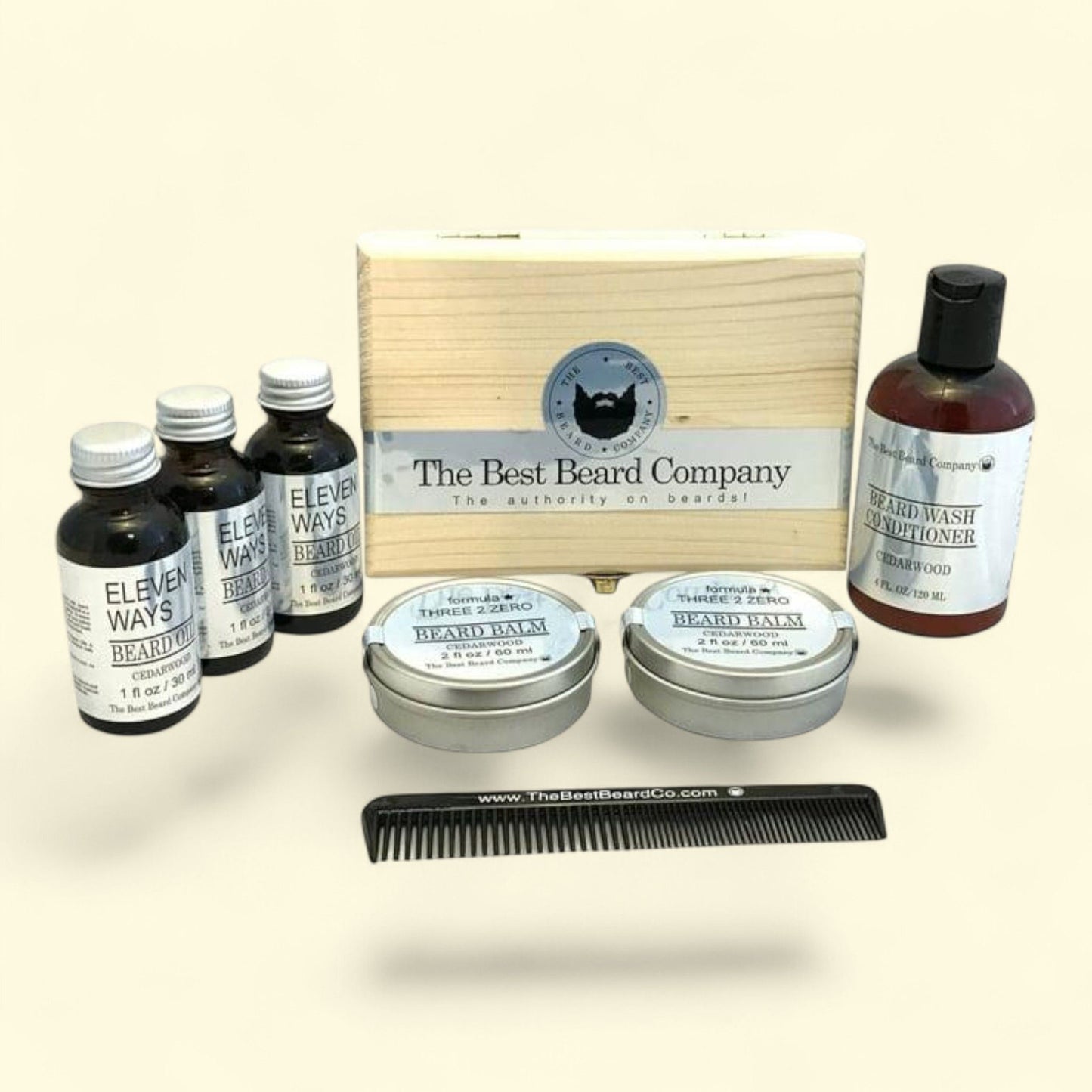The Best Beard Company Deluxe Cedarwood Conditioner Grooming Kit, 8 pc