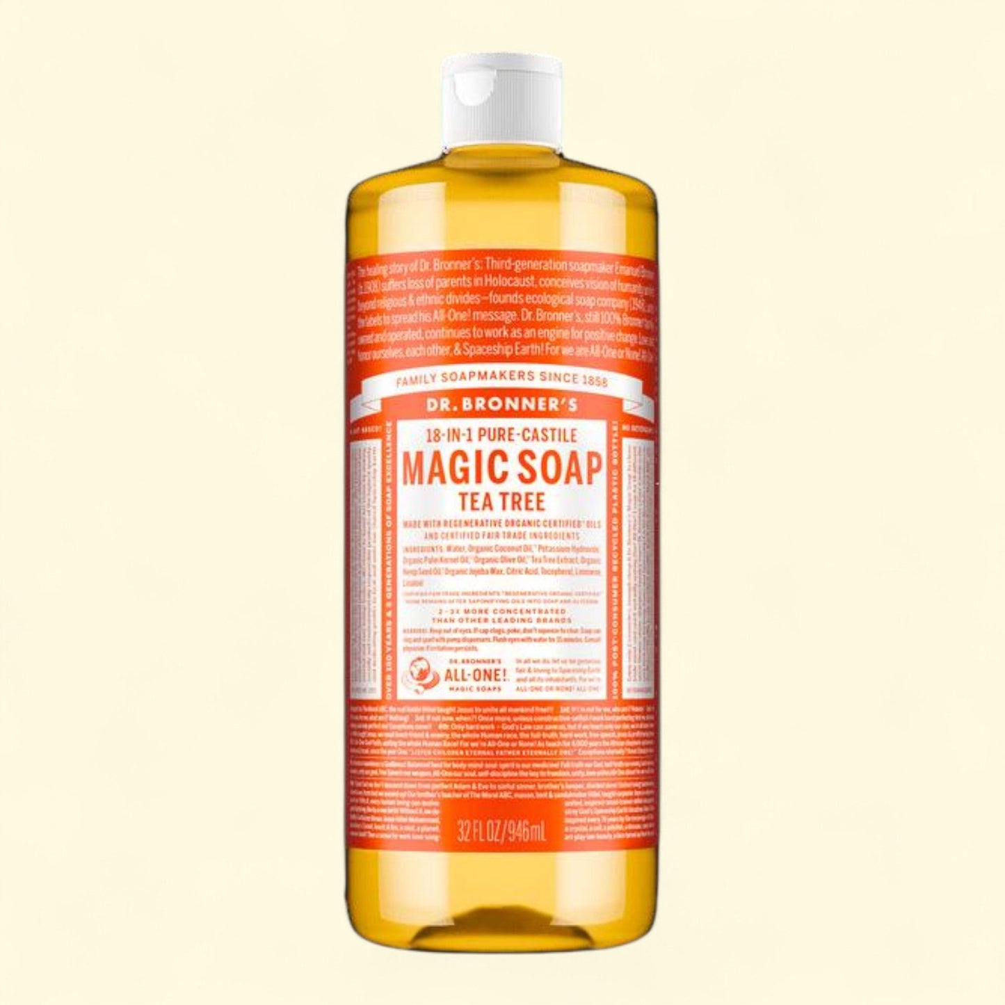 Dr. Bronner's Pure-Castile Liquid Soap, Tea Tree, 32 oz