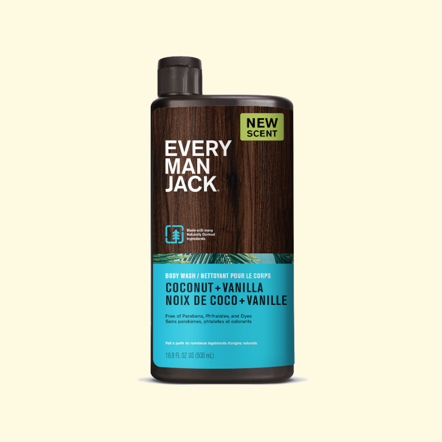 Every Man Jack Hydrating Body Wash, Coconut and Vanilla, 16.9 Fluid Ounces