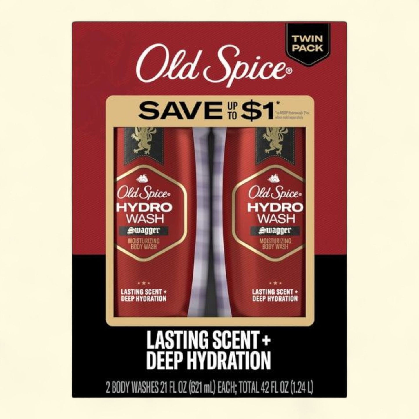 Old Spice Hydro Body Wash, Swagger Scent, 21 fl oz, Twin Pack