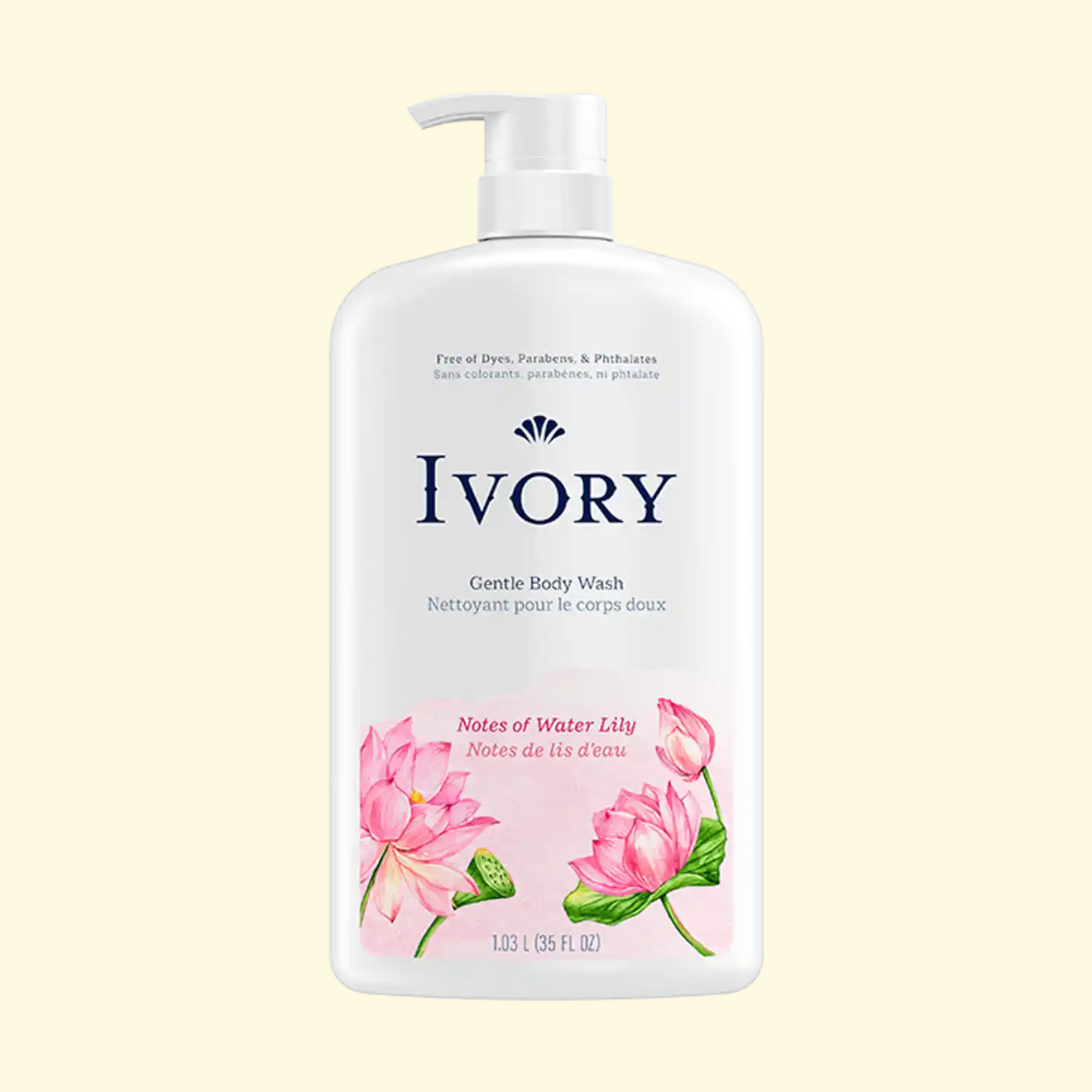 Ivory Body Wash, Water Lily Scent, 35 fl oz.