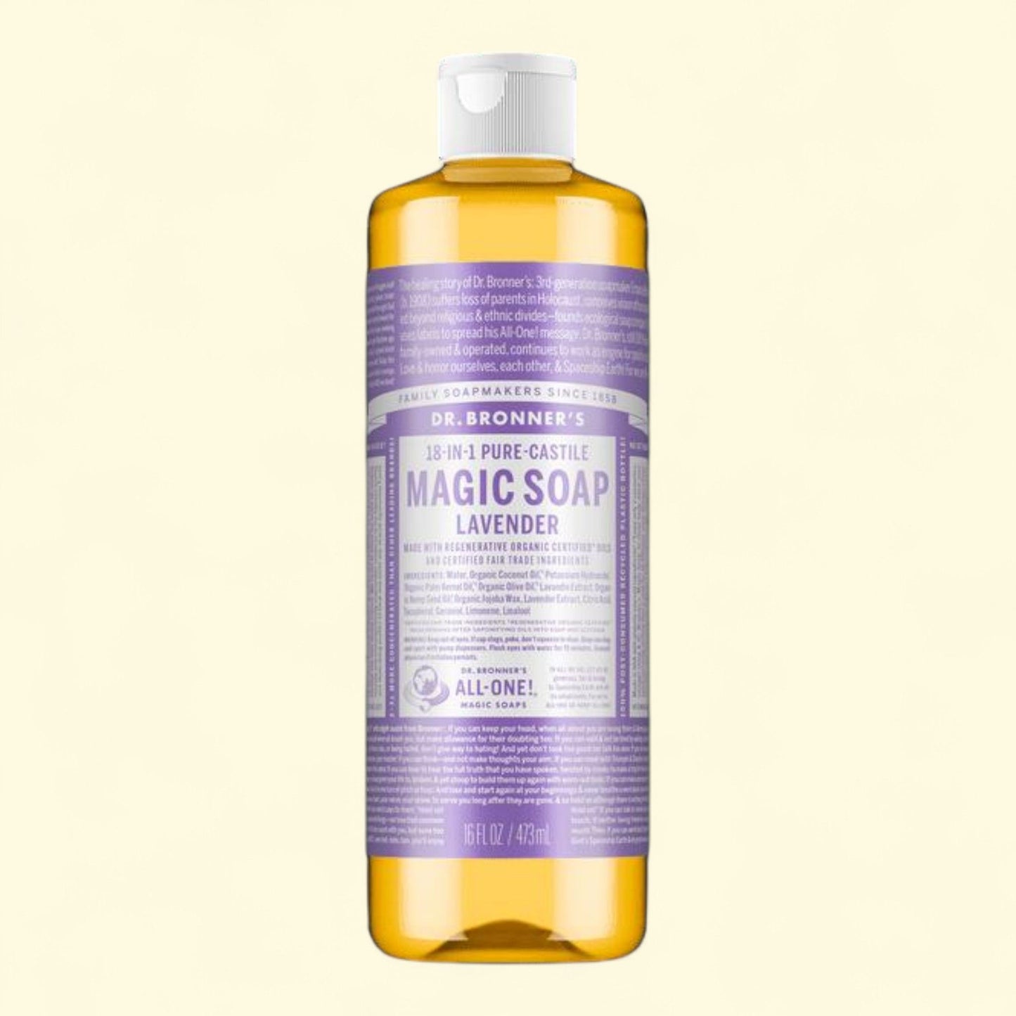 Dr. Bronner's Pure-Castile Liquid Soap, Lavender, 16 oz