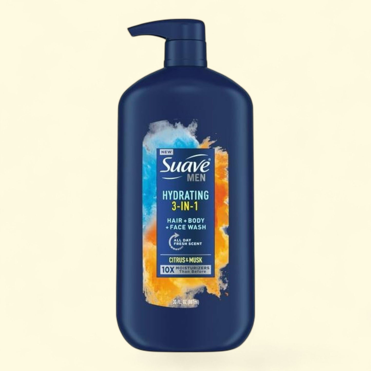 Suave Men 3 in 1 Body Wash, Citrus & Musk, 30 oz