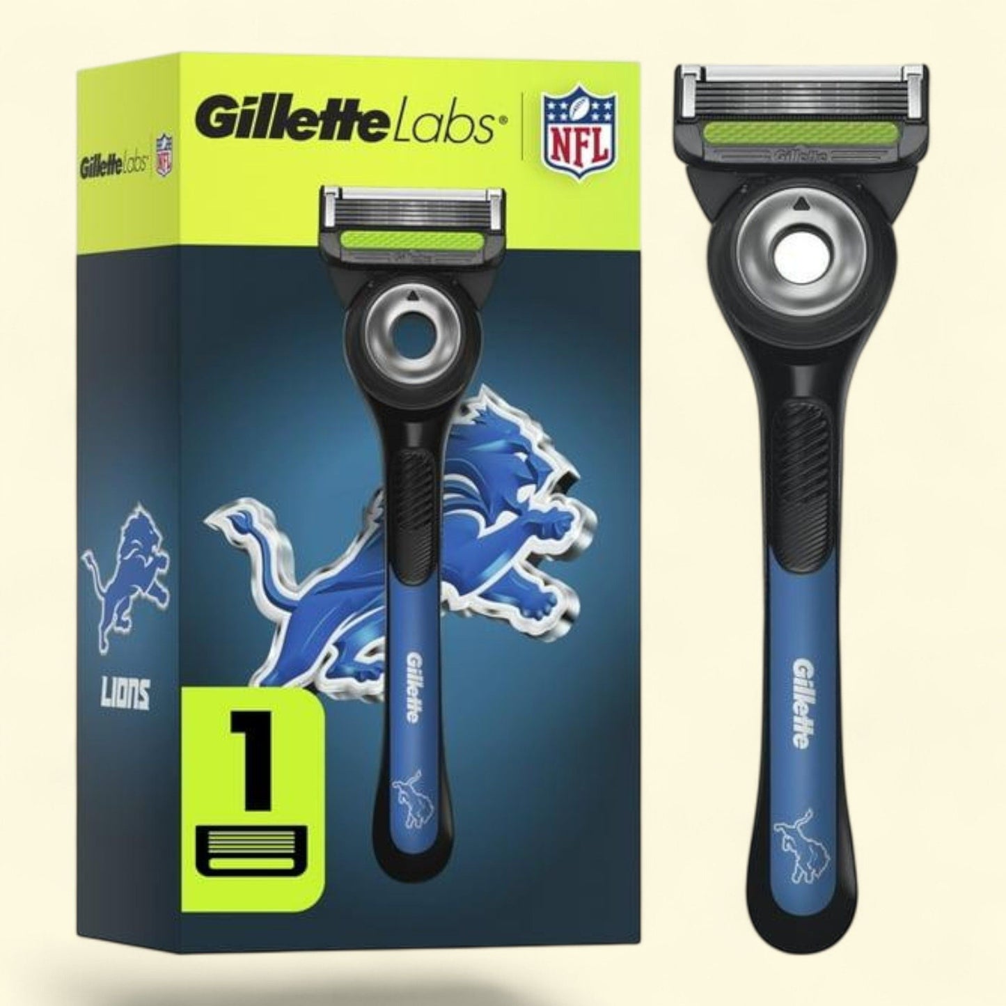 Gillette Labs Official Lions Licensed Razor for Men, 1 Handle, 1 Blade Refill, Gillette Labs, Size N/A