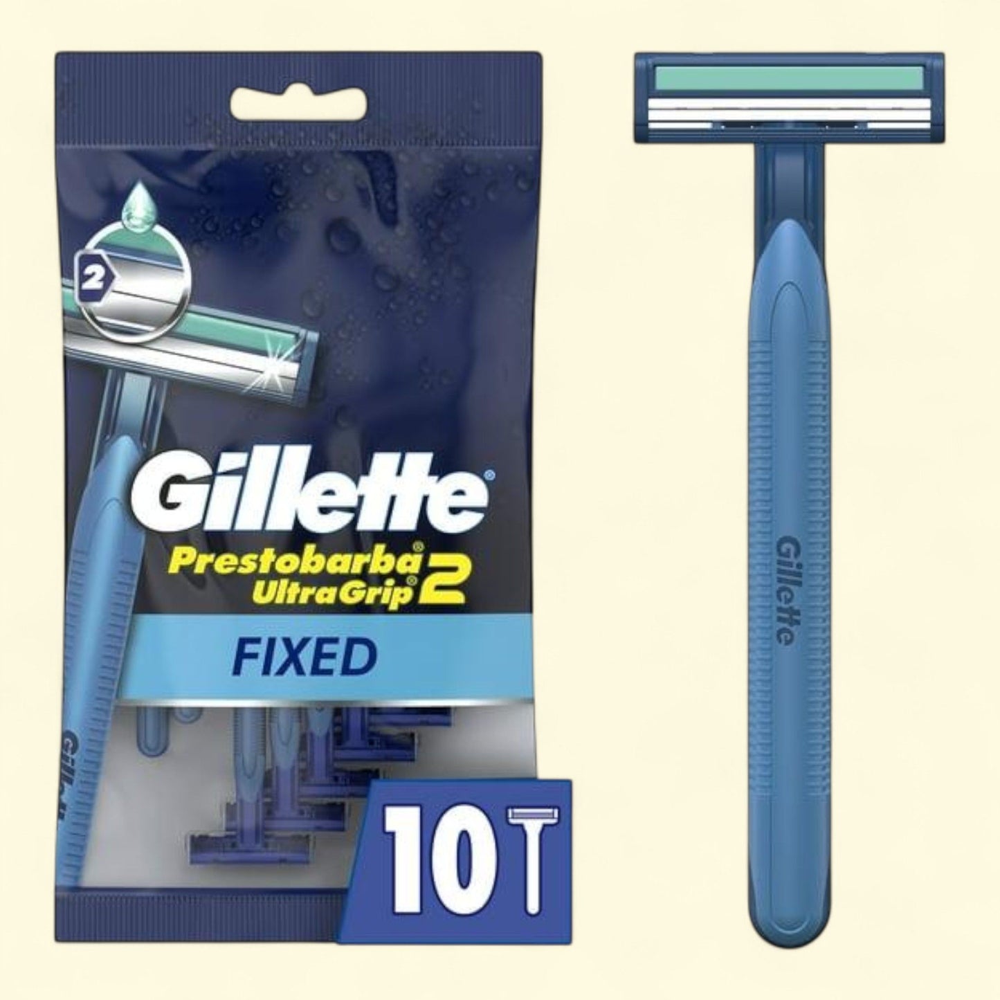 Gillette Prestobarba2 UltraGrip Men's Disposable Razors, 10 Count