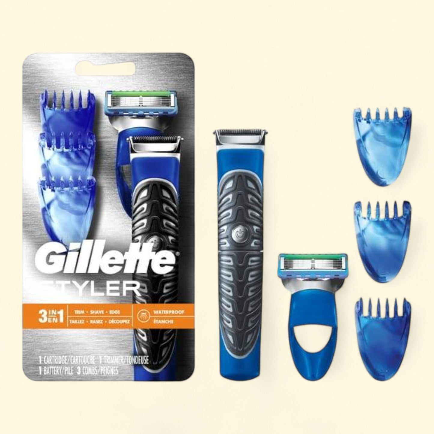 Gillette Fusion Precision Beard Trimmer, Blue, 5 ct — authentic US product shipped worldwide by Treatspree