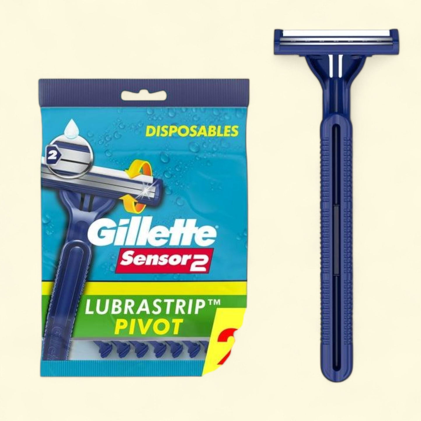 Gillette Sensor2 Pivoting Head Men's Disposable Razors, 25 Count