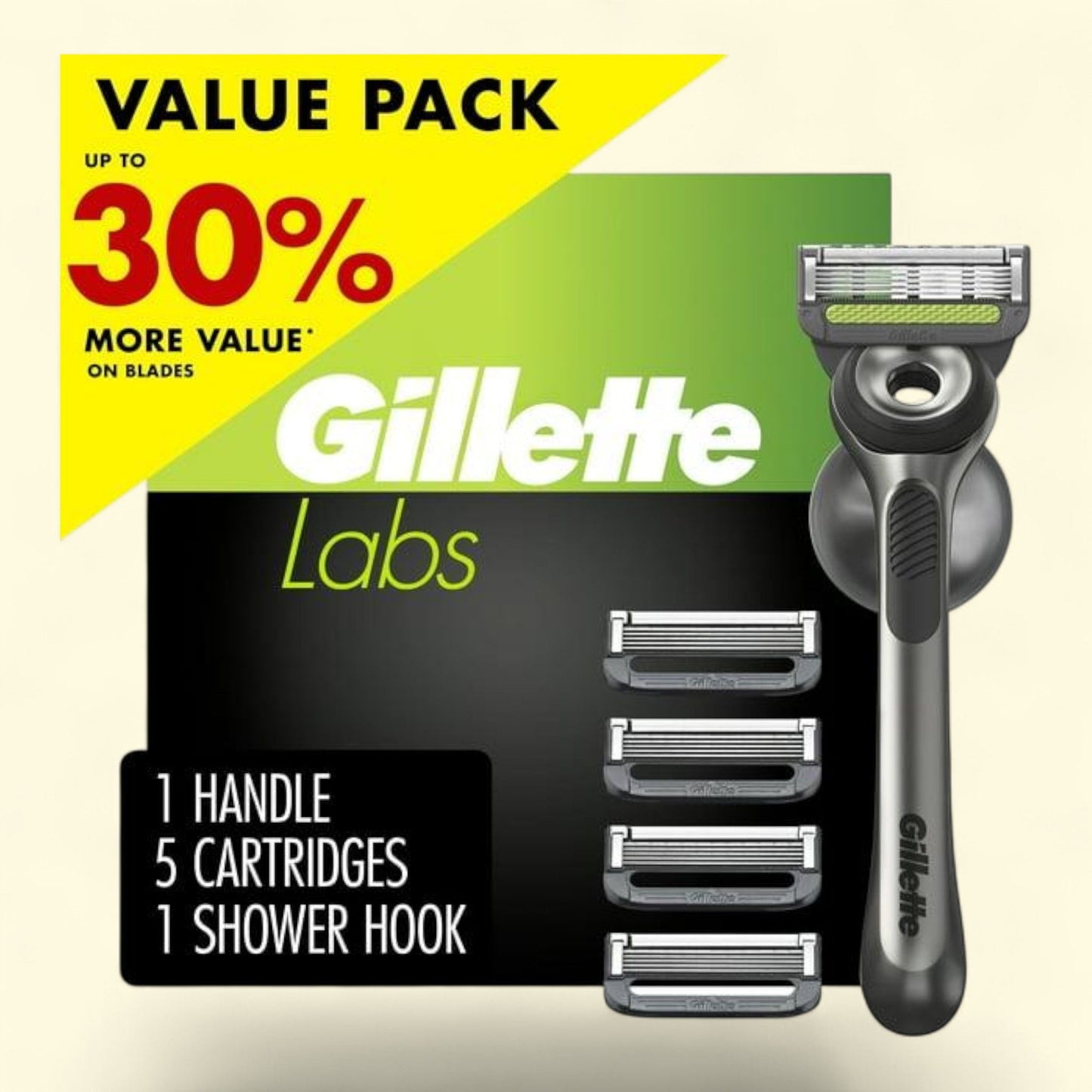 Gillette Labs Shaving Razor, 1 Handle, 5 Razor Blade Refills