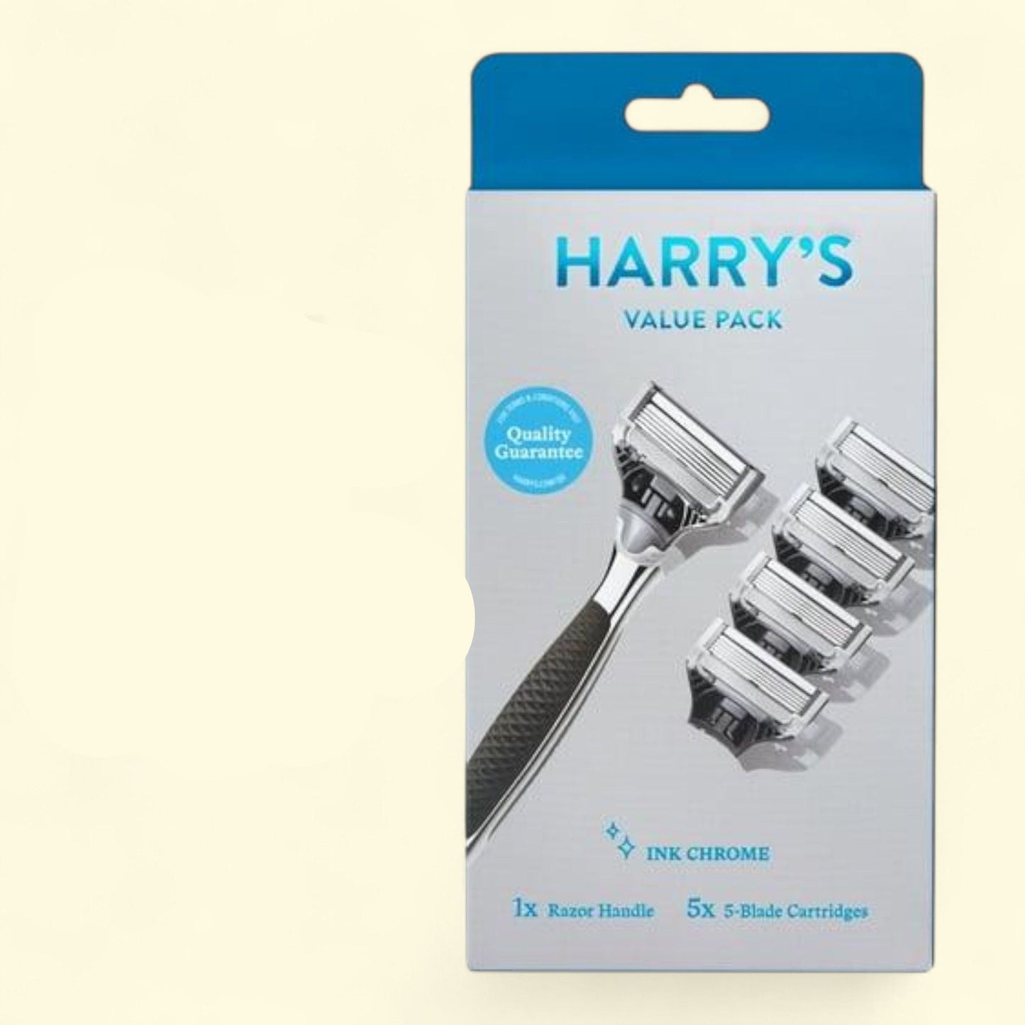 Harry's Winston Razor Handle, 5 Razor Blade Cartridges, Ink Chrome