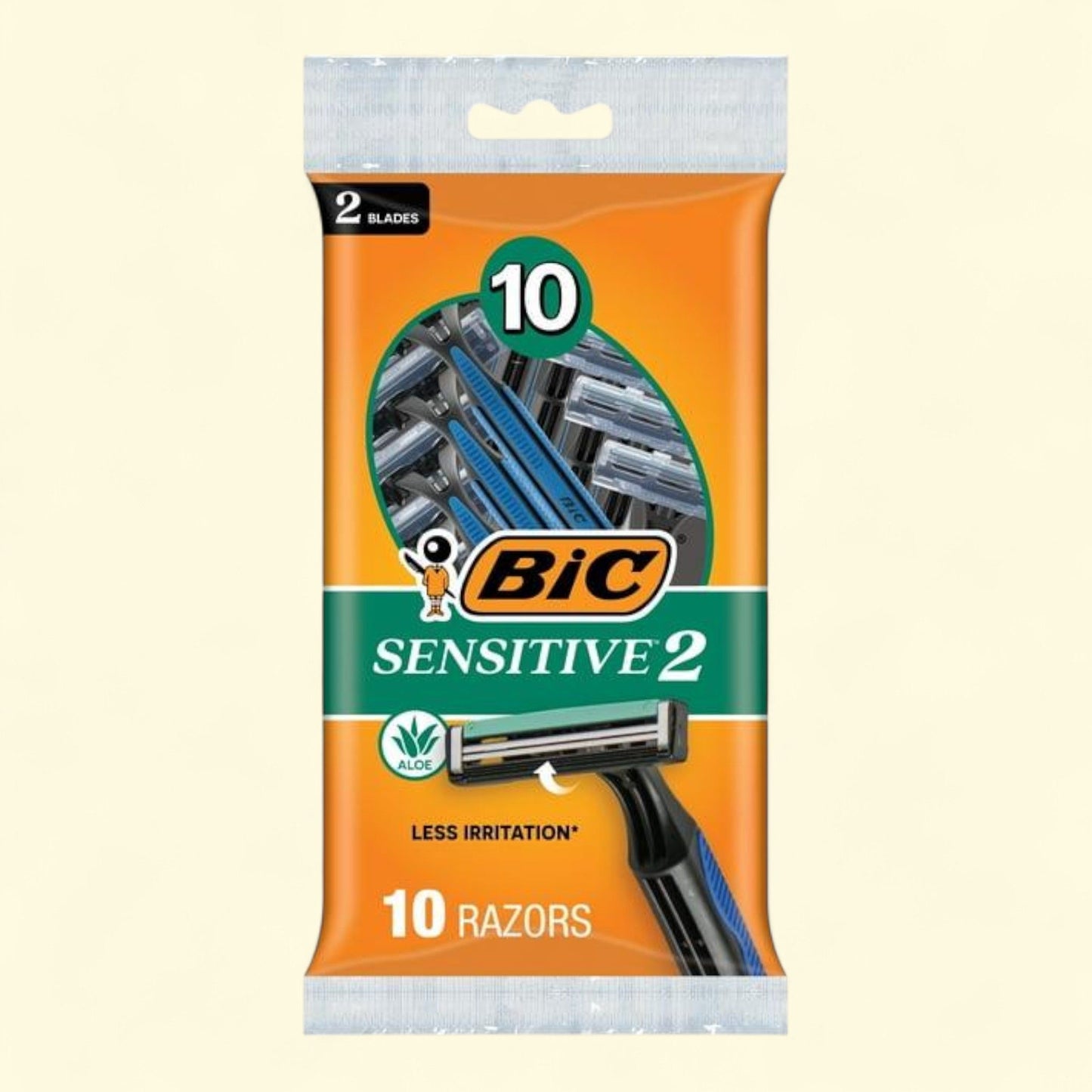 BIC Sensitive Disposable Razors, 2 Blades, 10 Count — authentic US product shipped worldwide by Treatspree