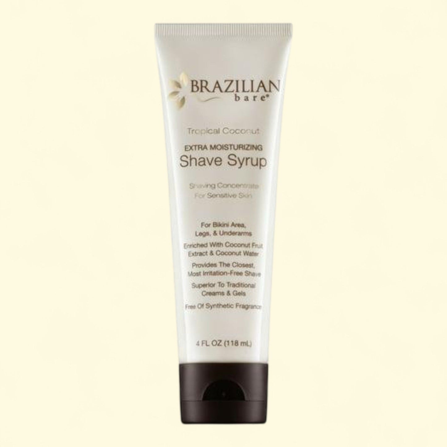Brazilian Bare Coconut Moisturizing Shave Syrup, Tropical, 4oz