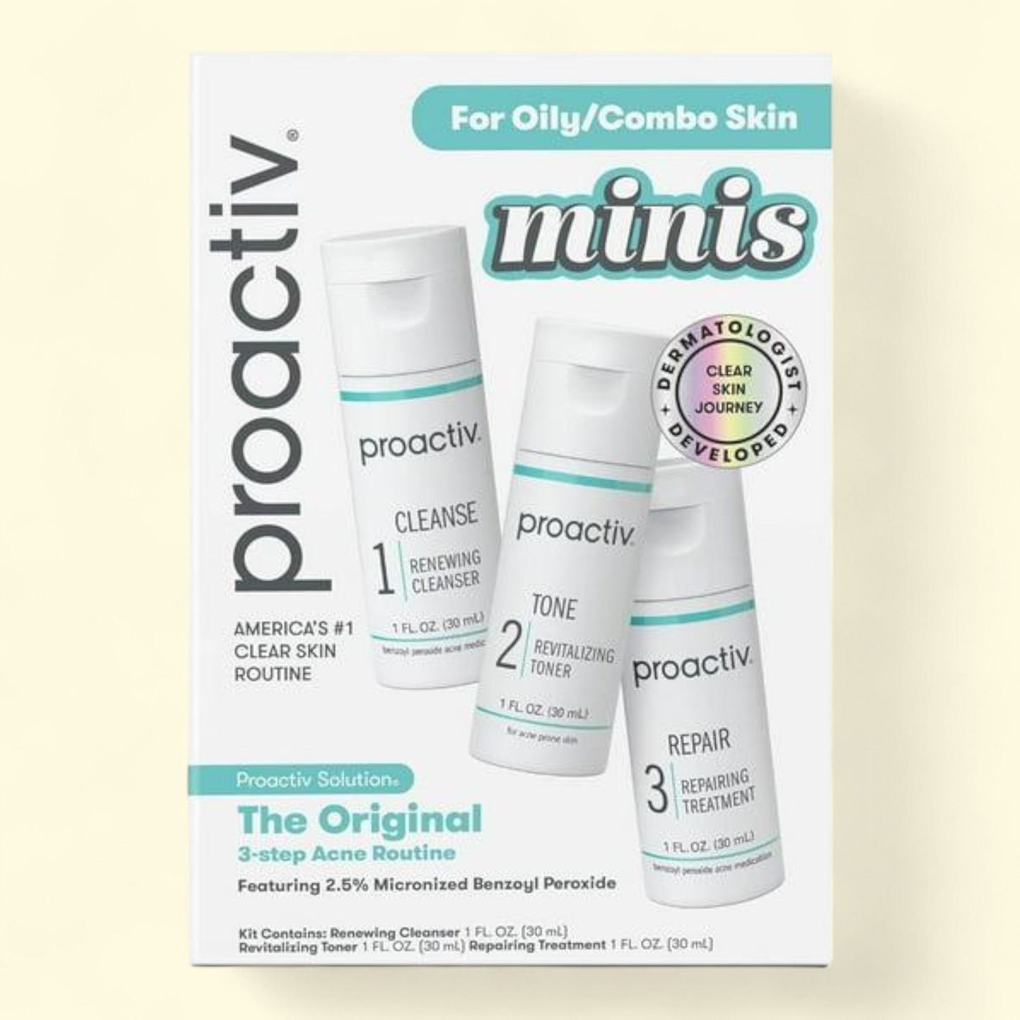 Proactiv Solution 3 Step Acne Treatment Minis,3-piece set