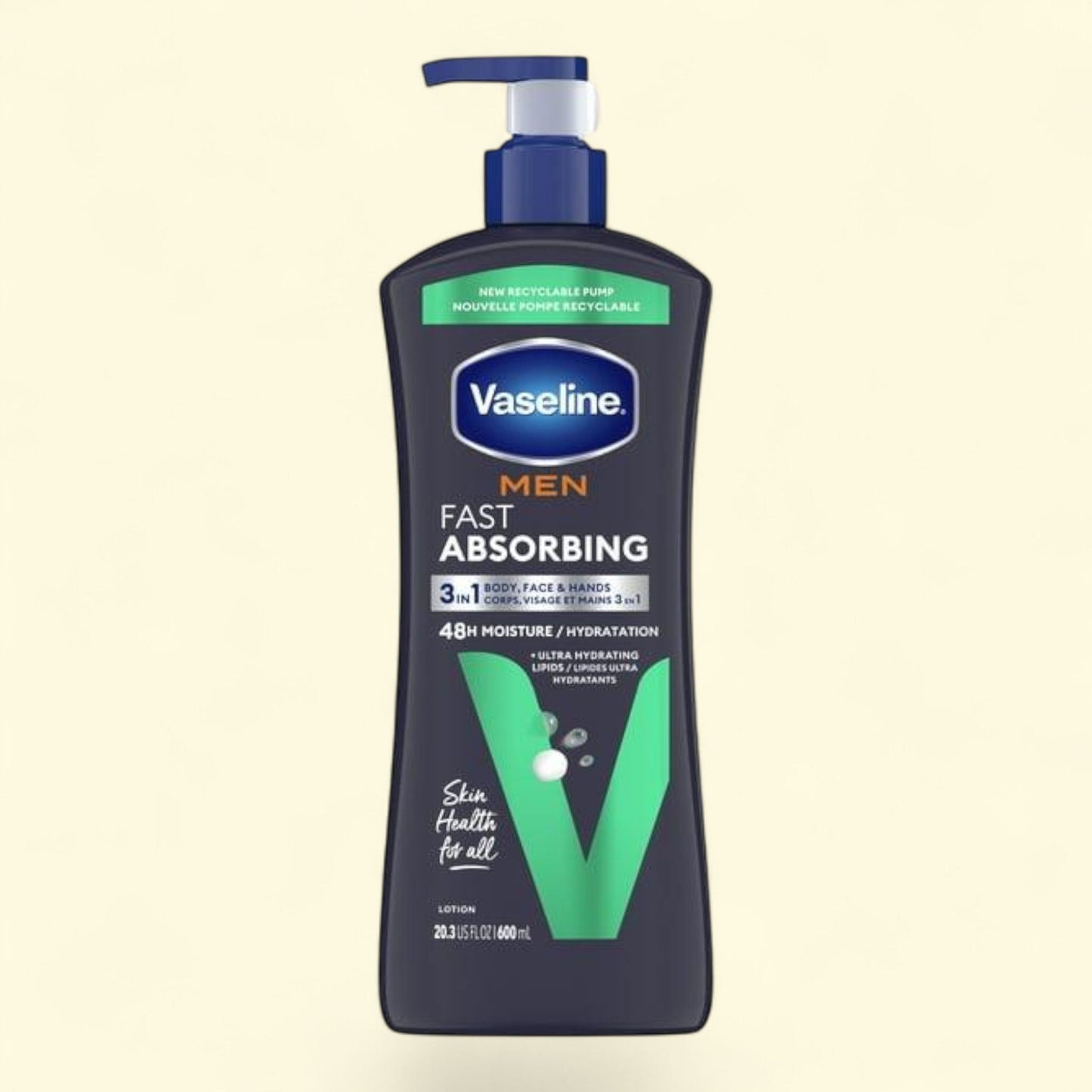 Vaseline Men Fast Absorbing 3-in-1 Lotion, 20.3 oz