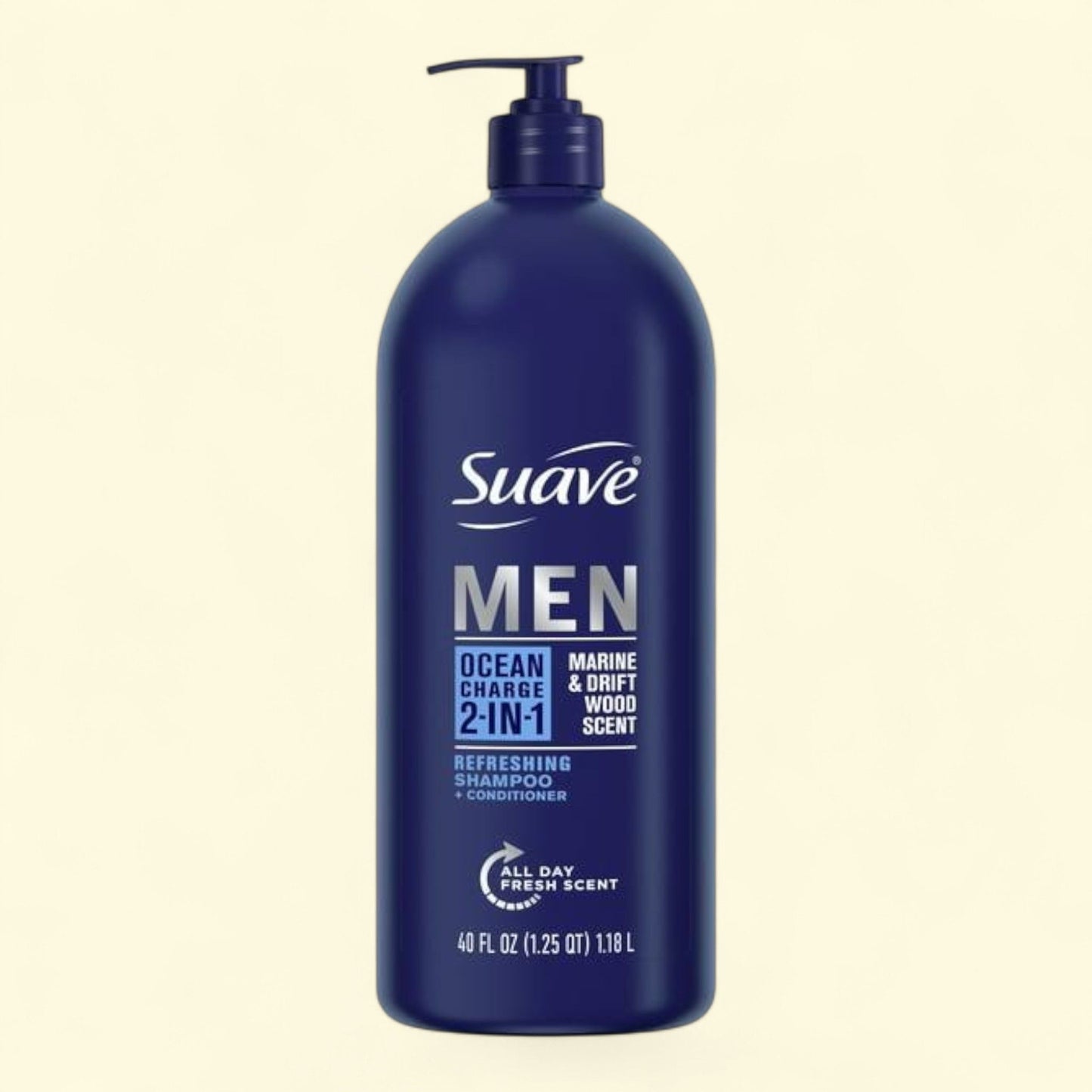 Suave Professionals Men 2-in-1 Shampoo & Conditioner, Ocean Charge, 40 fl oz