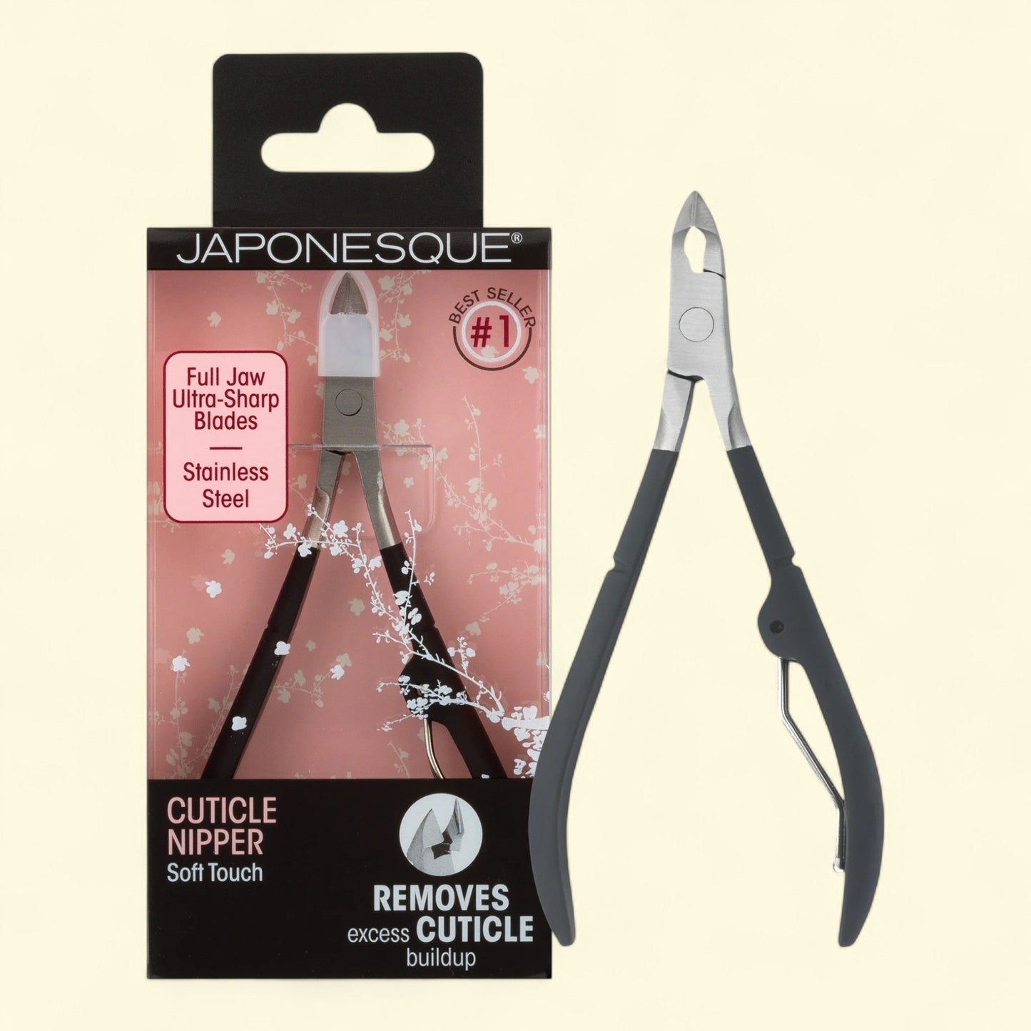 JAPONESQUE Manicure Nipper, Cuticle Trimmer, Velvet Touch, 1 piece