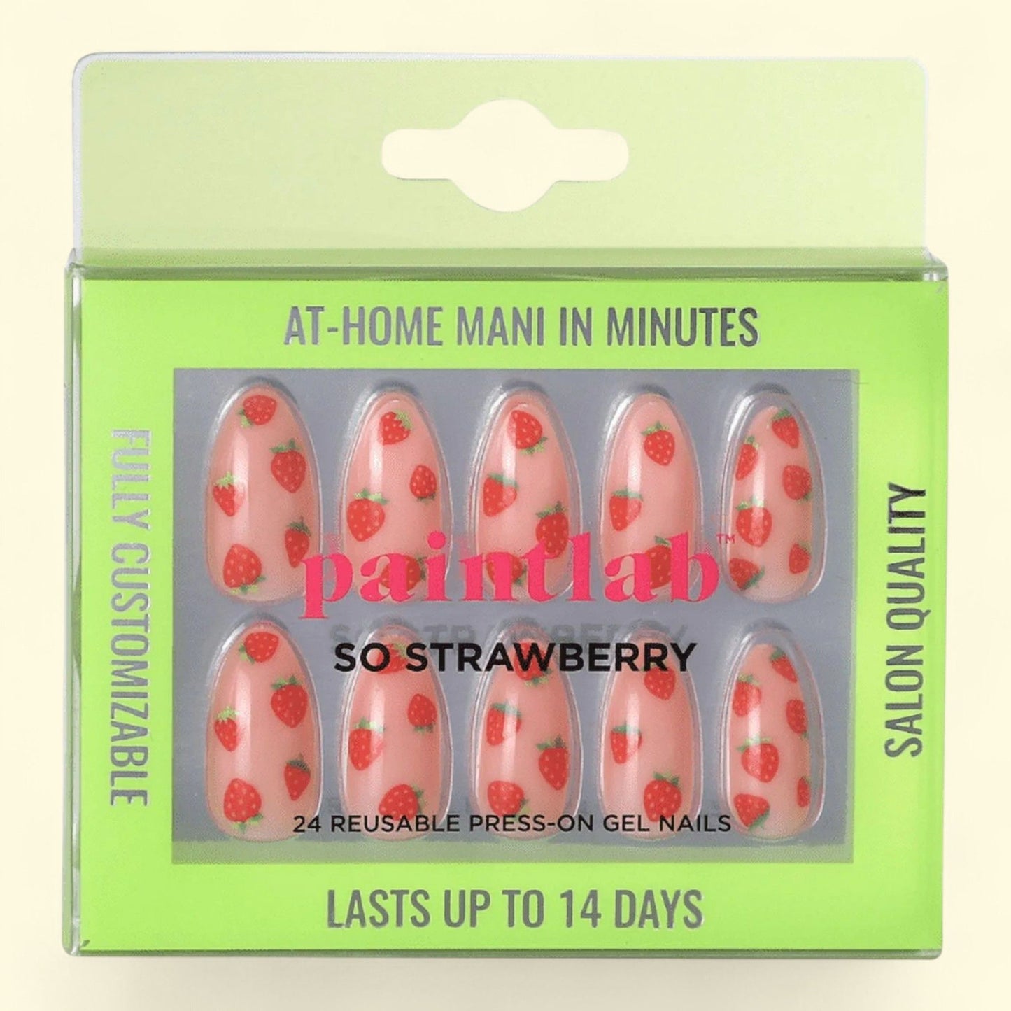 PaintLab Gel Press on Nails Kit, Almond Shape, Strawberry Pink, 30 ... — authentic US product shipped worldwide by Treatspree