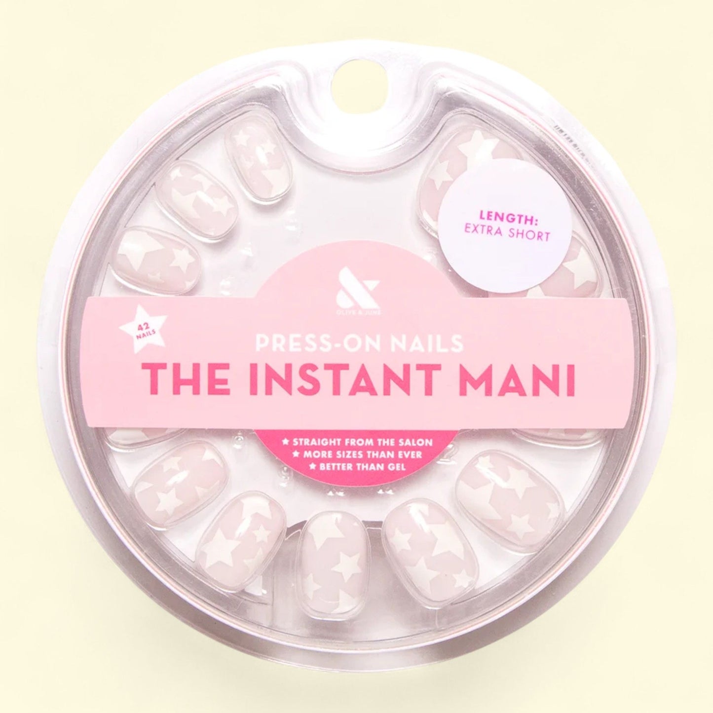 Olive & June Press-On Nails, Super Stars, Extra Short, White, 42 Pi... — authentic US product shipped worldwide by Treatspree