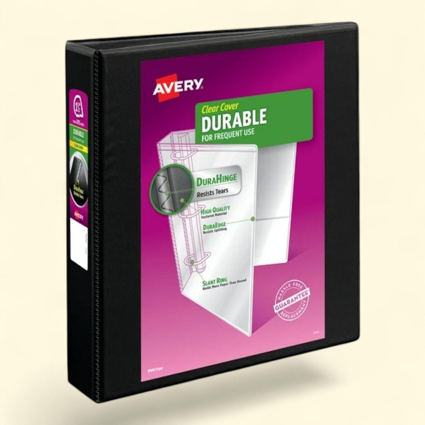 Avery Durable View 3 Ring Binder, 1.5" EZD Rings, 1 Black, 1.5"