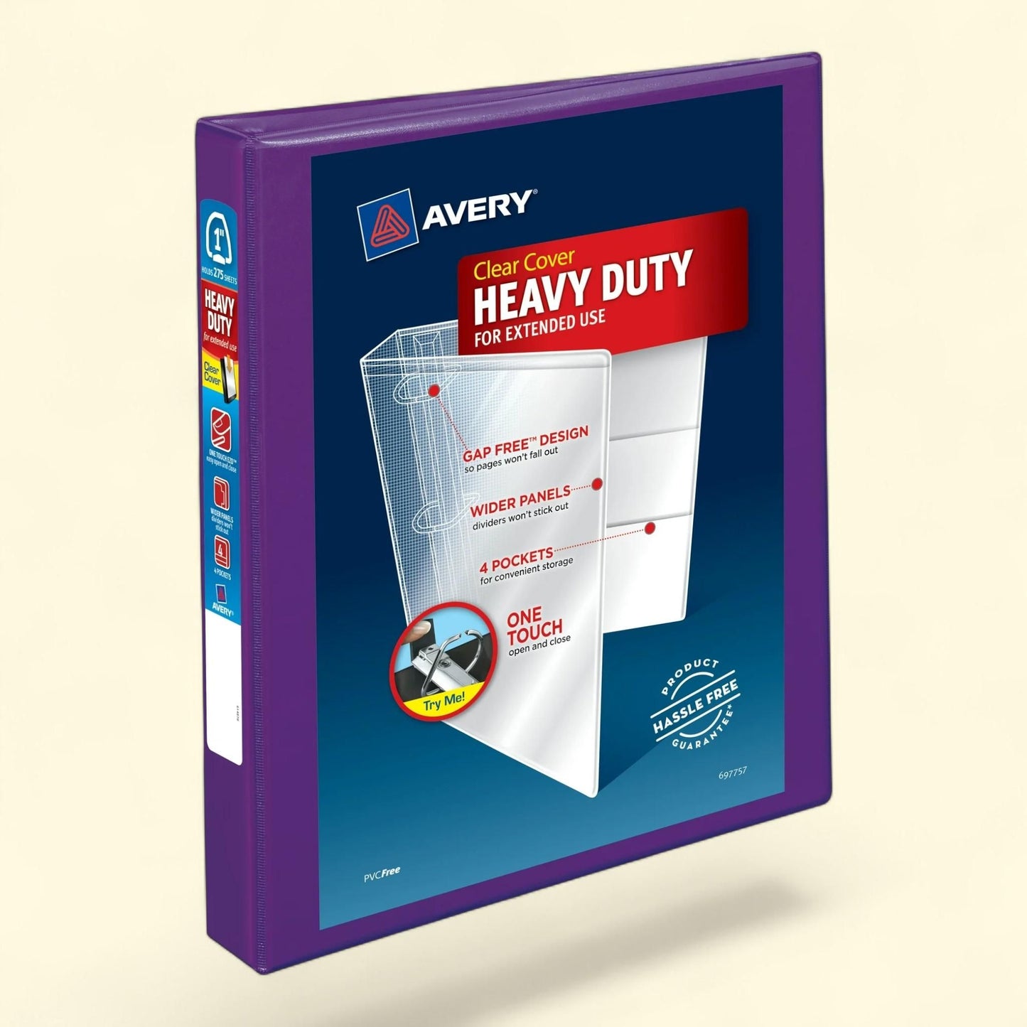 Avery 3 Ring Binder, 1" Size, Purple