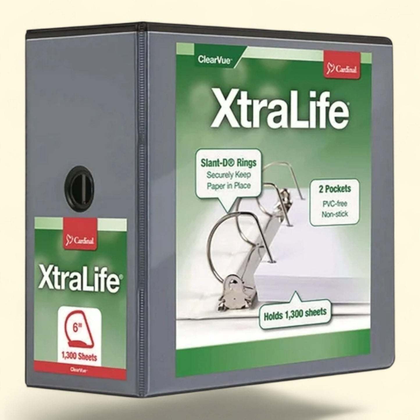 Cardinal XtraLife ClearVue Non-Stick Binder, 6" Cap, 11 x 8 1/2, Black — authentic US product shipped worldwide by Treatspree