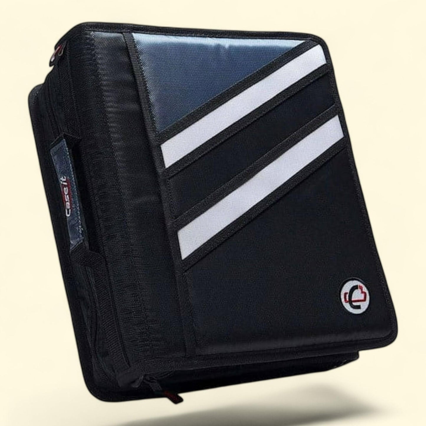 Case It Dual D-Ring Zipper Binder, 3", Black, Z-176