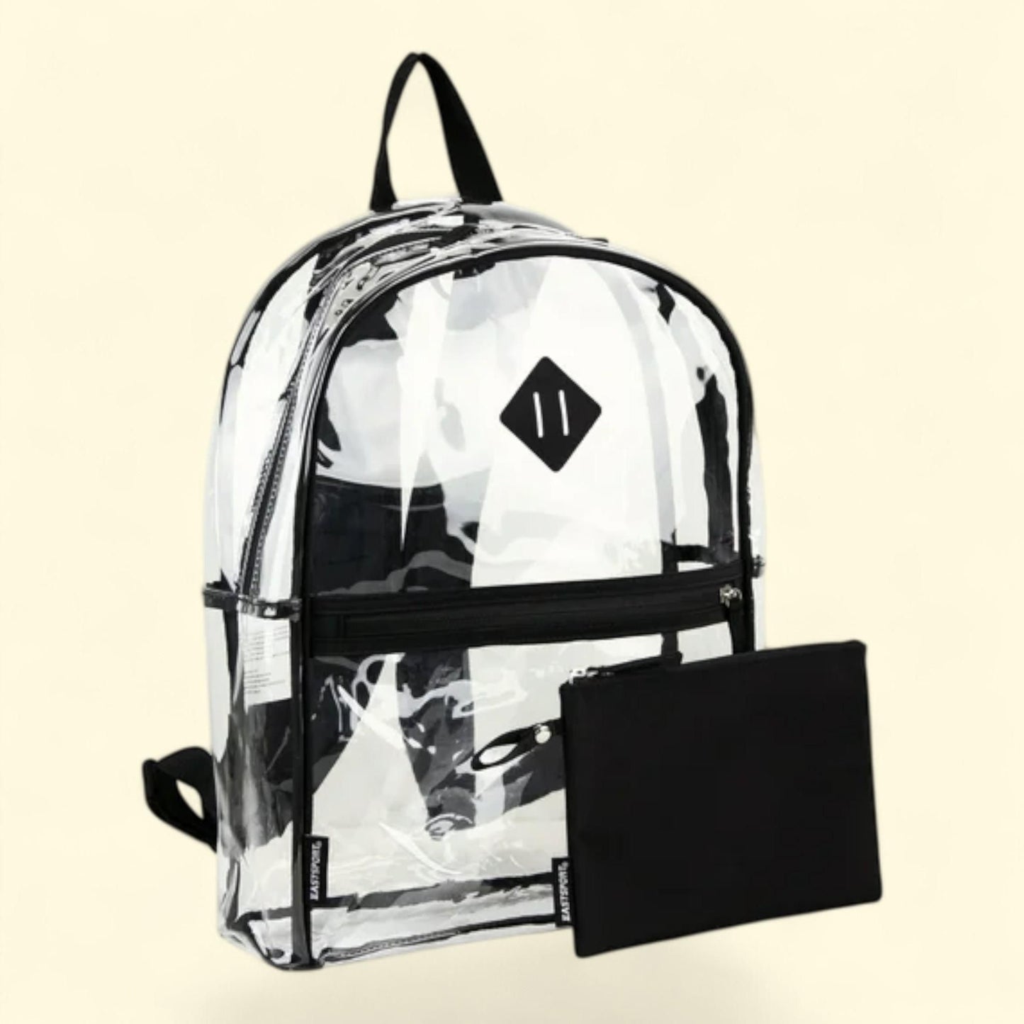 Clear Backpack with Pencil Case, Black