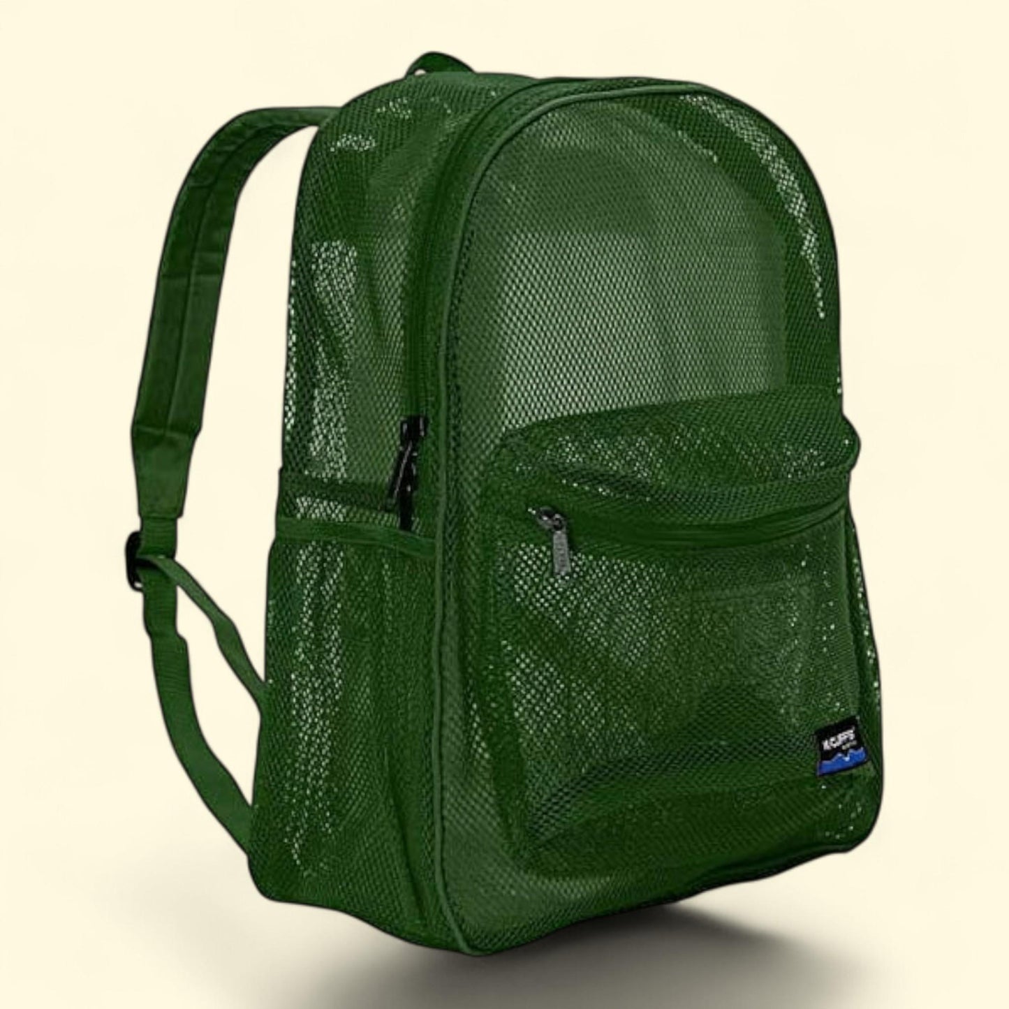 Deluxe Mesh Backpack, Green, Student School Bookbag, High Quality, See Through Net