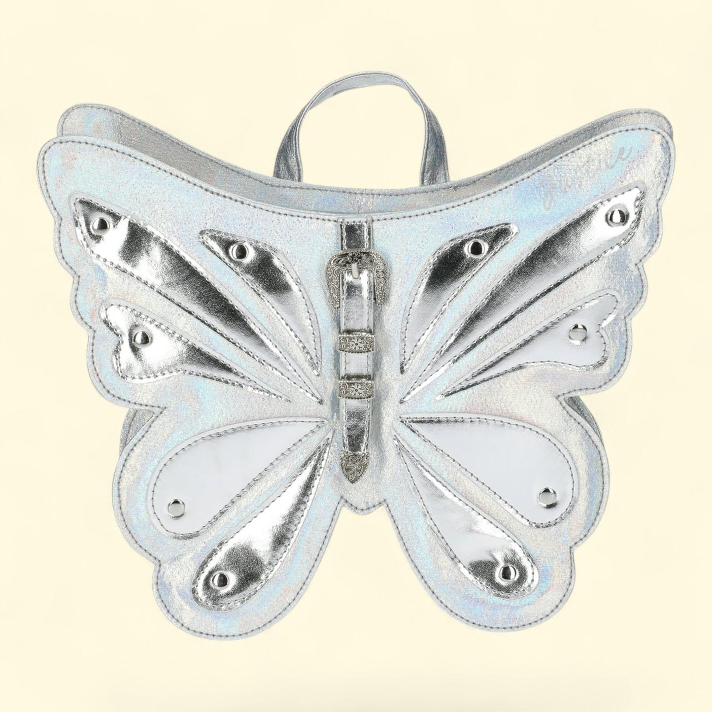 Girls Butterfly Mini Backpack, Silver