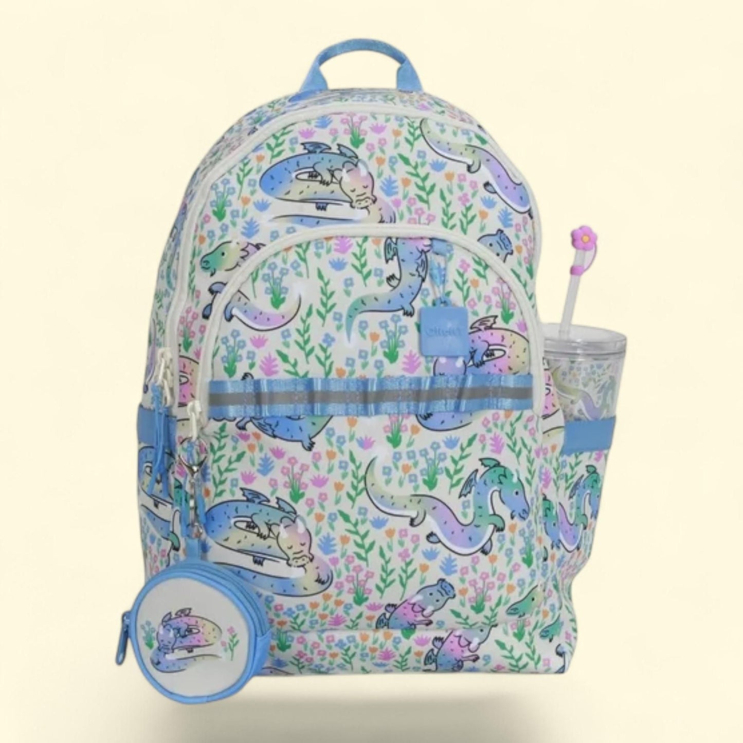 Girls Rainbow Dragon Backpack Set, 16"