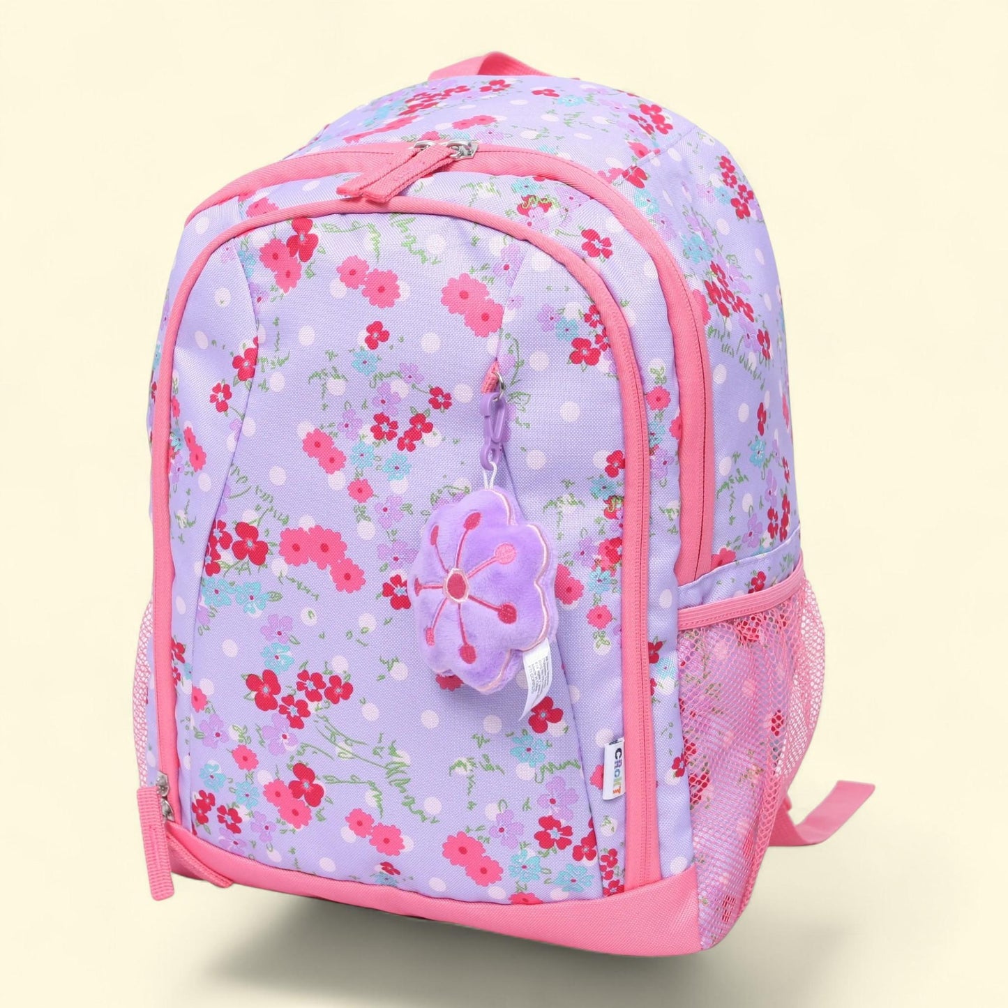 Kids Young Girls School Backpack, 15-inch, Purple Floral Print — authentic US product shipped worldwide by Treatspree