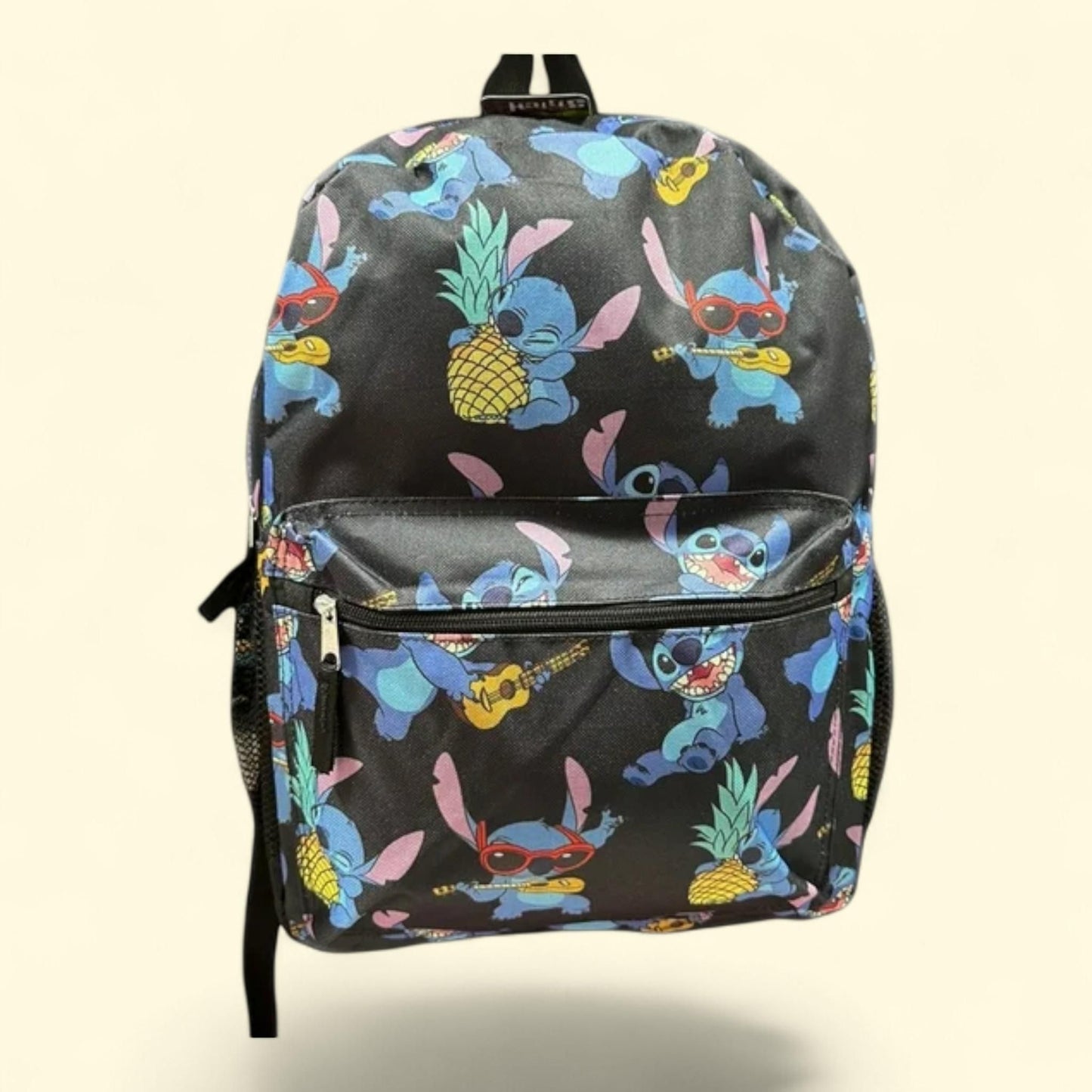 Stitch All Over Print Backpack, 16" - Black
