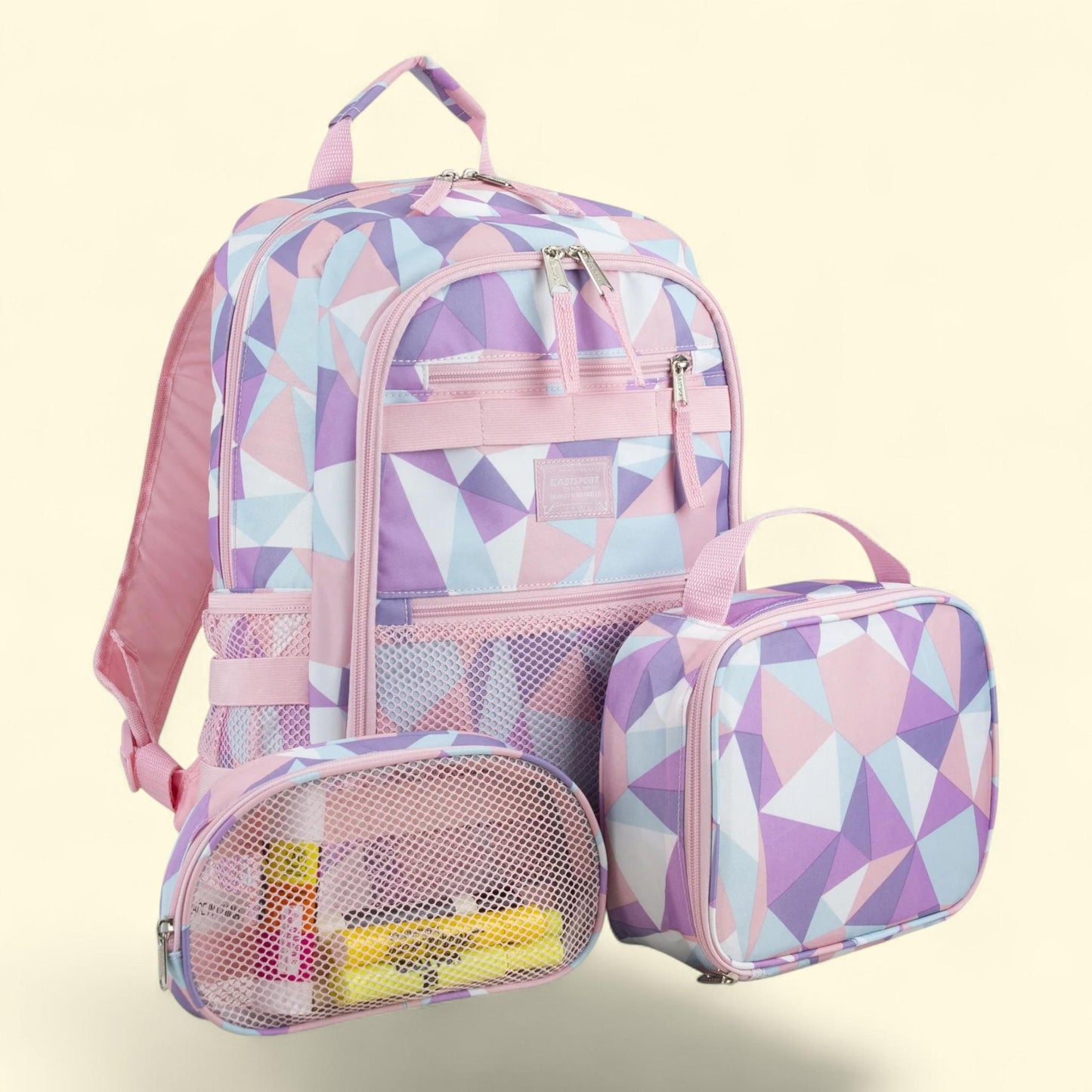 Unisex Backpack Combo, 3-Piece, Diamond Pattern — authentic US product shipped worldwide by Treatspree