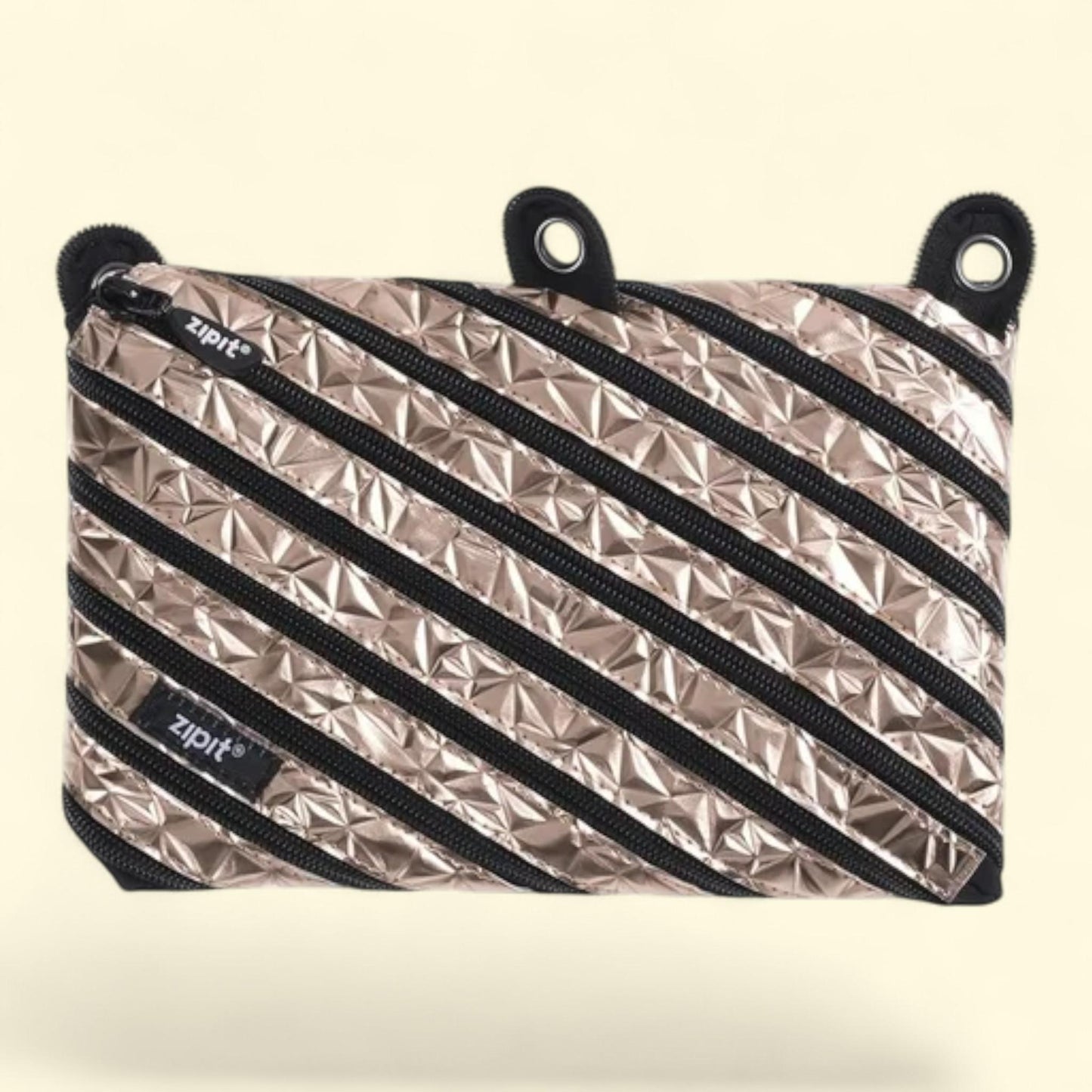 ZIPIT Metallic 3 Ring Binder Pencil Pouch, Large