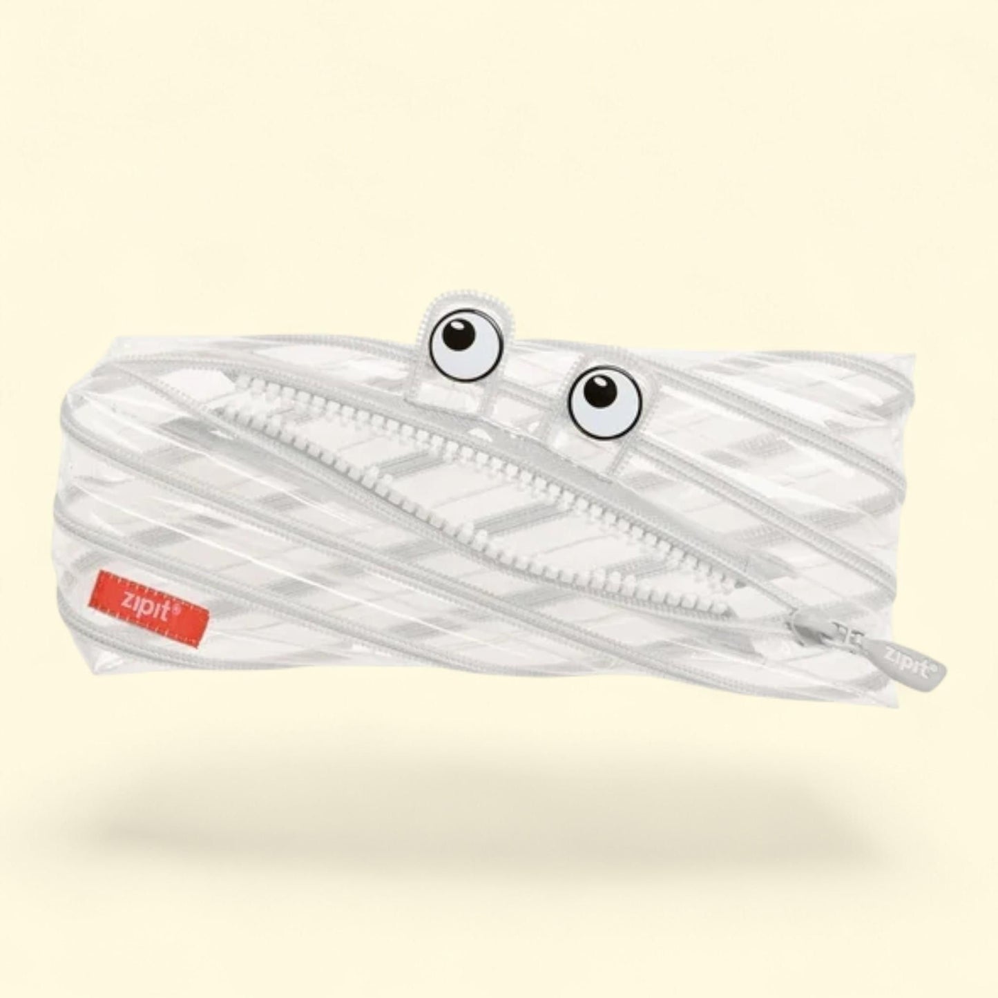 ZIPIT Monster Pencil Case, Clear Pencil Pouch, Holds up to 30 Pens, 8.6" x 6.1"