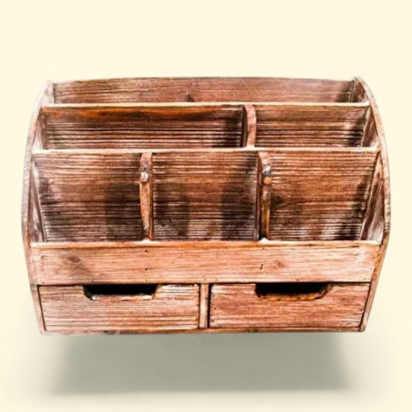 Trademark Innovations Wood Desk Mail Organizer, Farmhouse Style, Office, Size