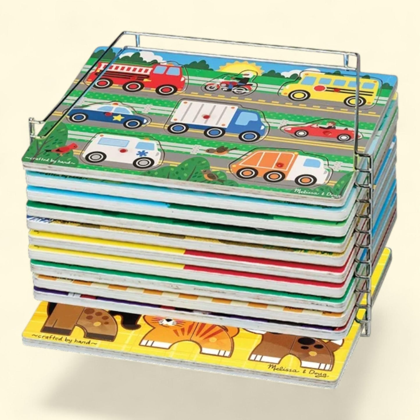 Melissa & Doug Puzzle Storage Rack, Holds 12 Puzzles