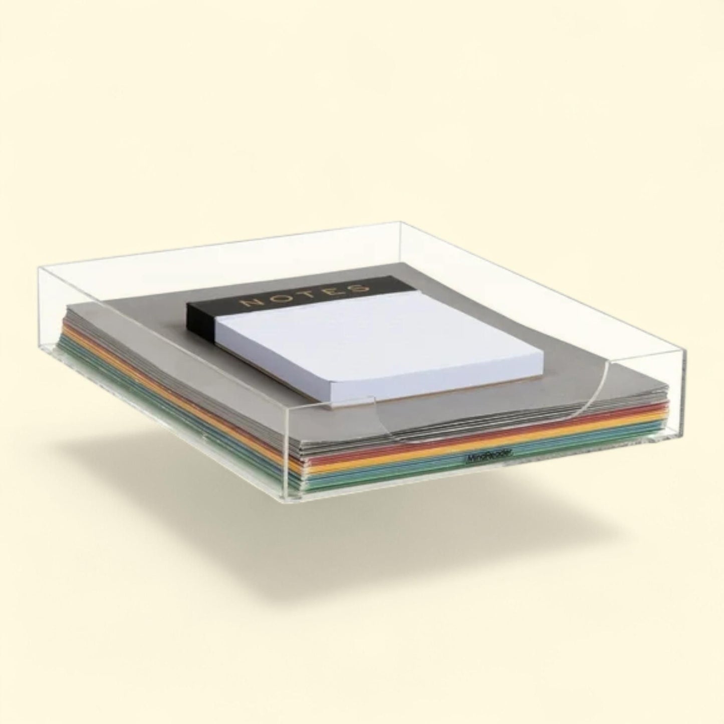 Mind Reader Paper Tray, Desktop Organizer, File Storage, Acrylic, Clear, Office, Modern