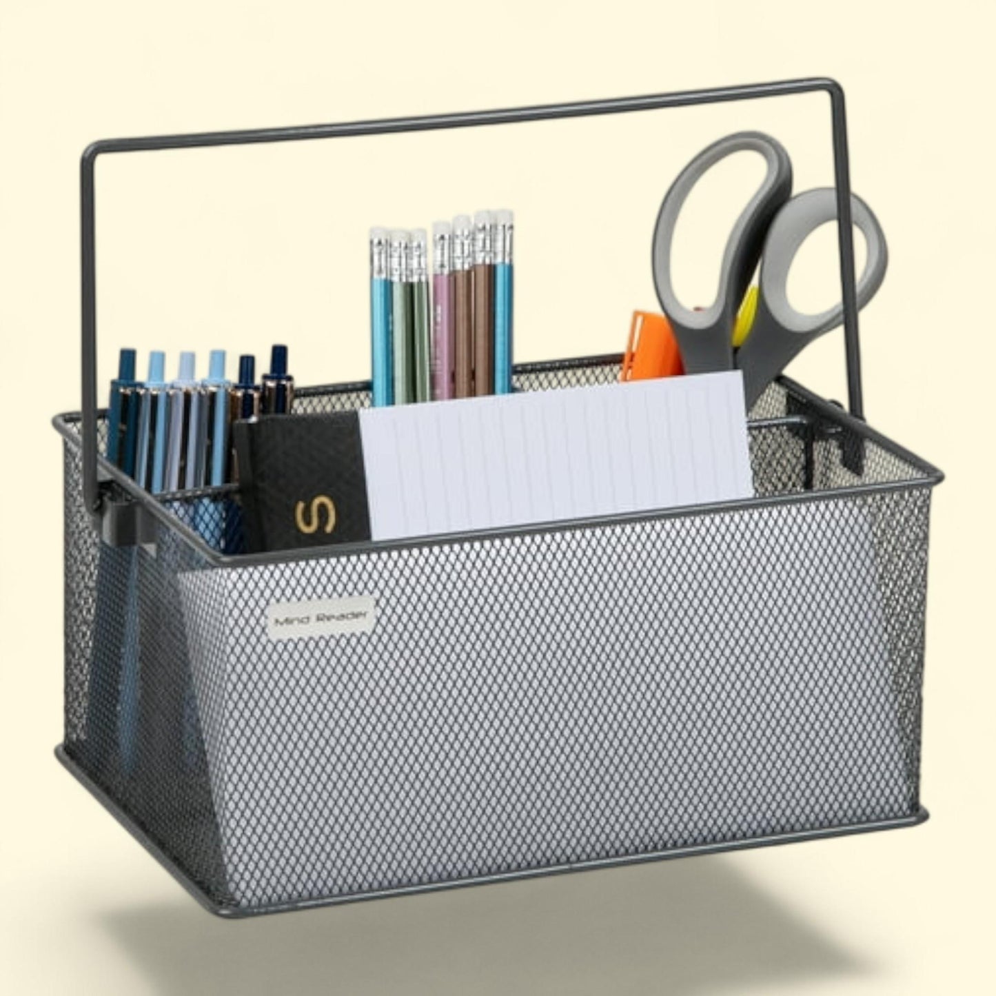 Mind Reader Utensil Holder, Metal, 7"L x 7"W x 5"H