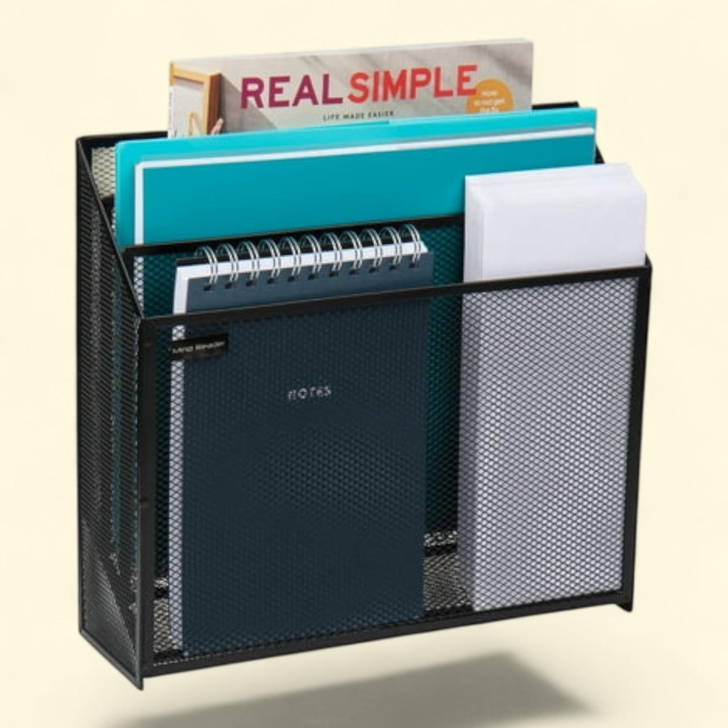 Mind Reader Vertical File Storage, Metal Mesh, 12.5"L x 3.75"W x 11.5"H, Black