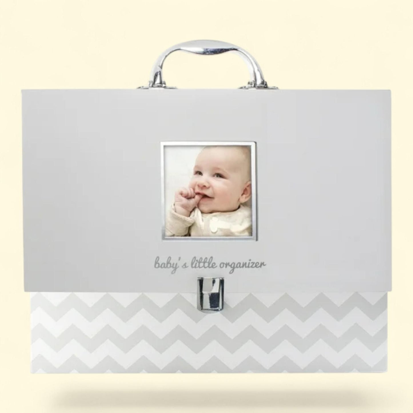 Pearhead Baby Document Organizer, Briefcase File Keeper, Gray, Carry Handle, Free-Standing