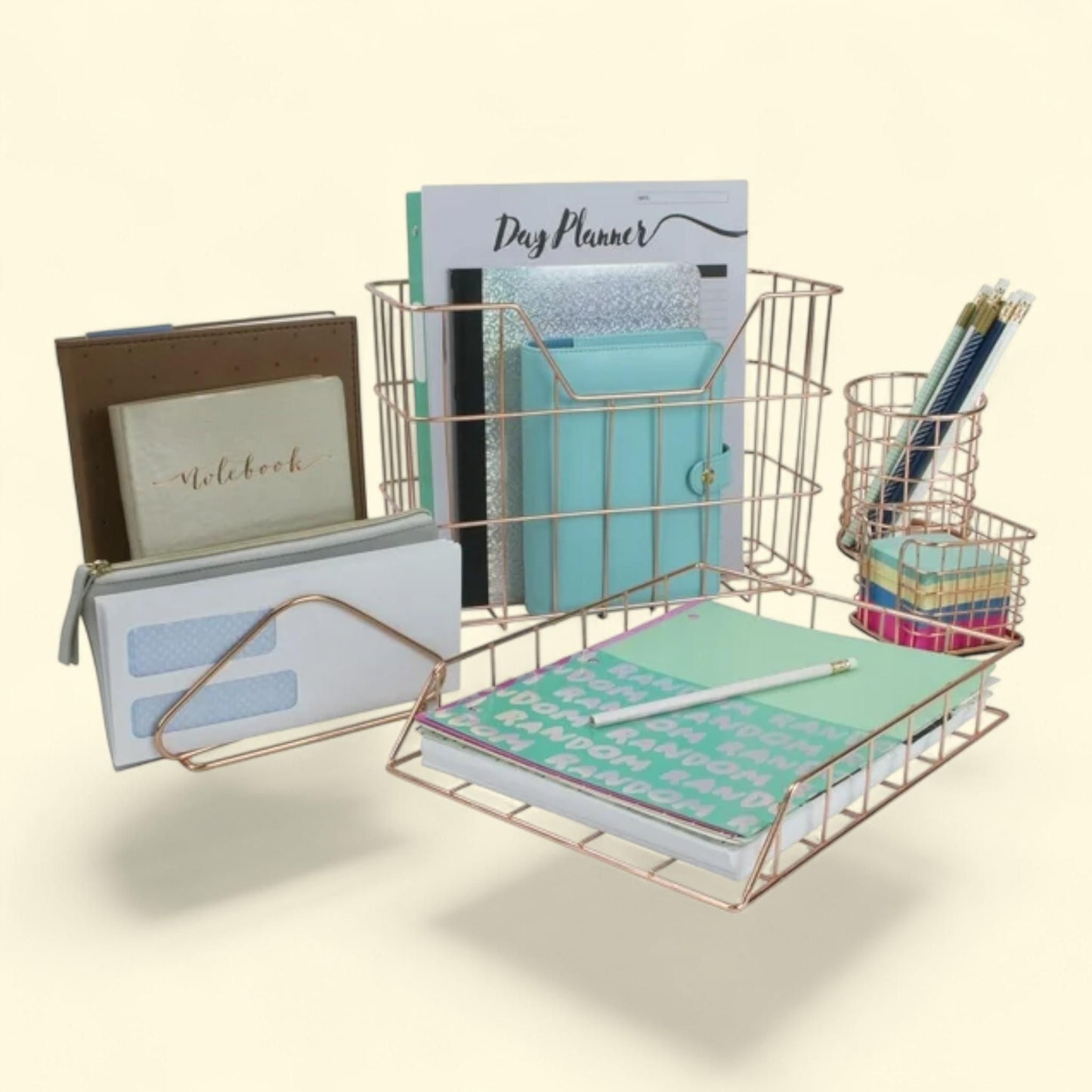 Sorbus Desk Organizer Set, 5 in 1, Copper